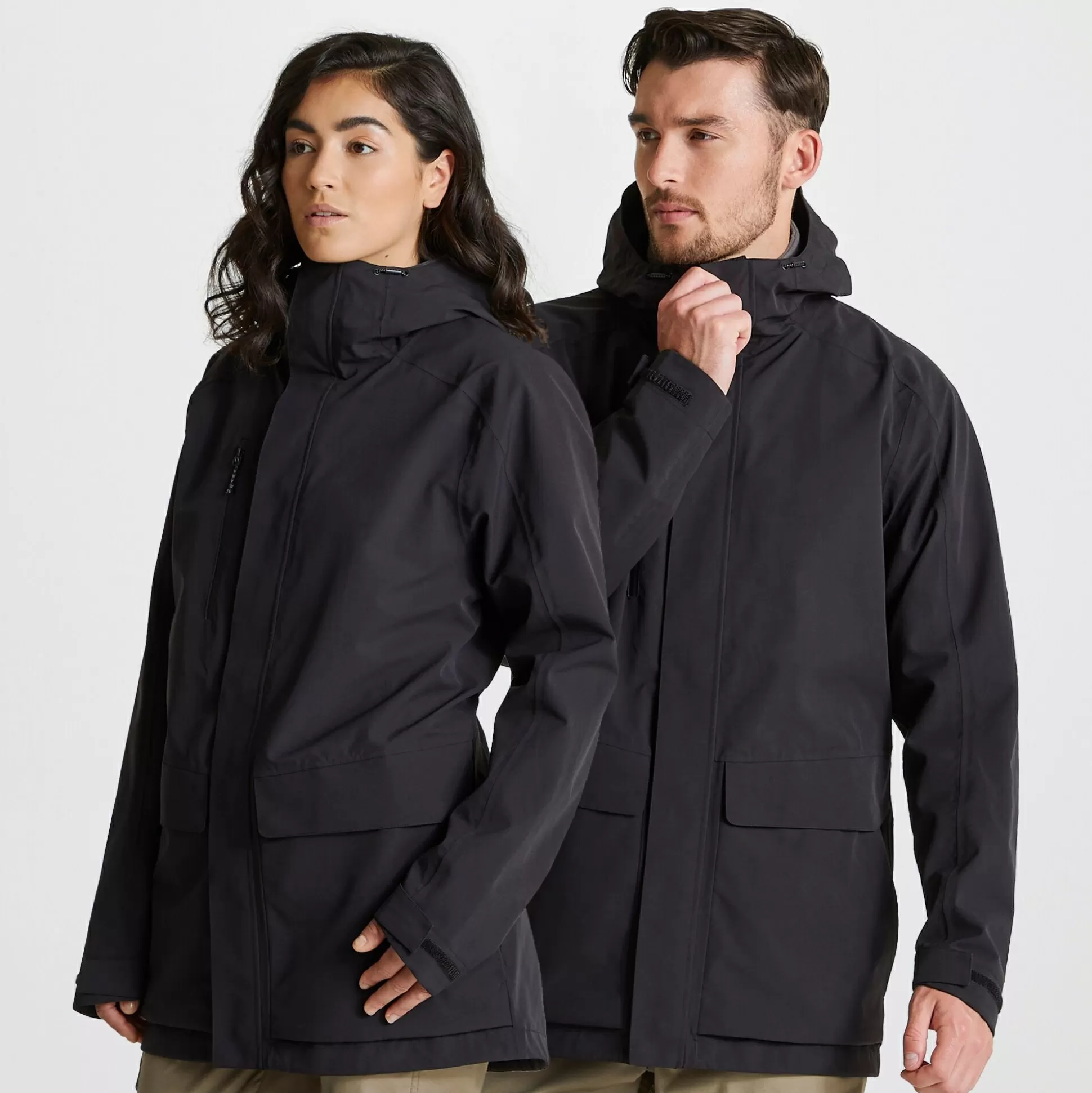 Craghoppers Expert Kiwi Pro Stretch Long Jacket - Black<Womens Waterproof Jackets | Waterproof Jackets