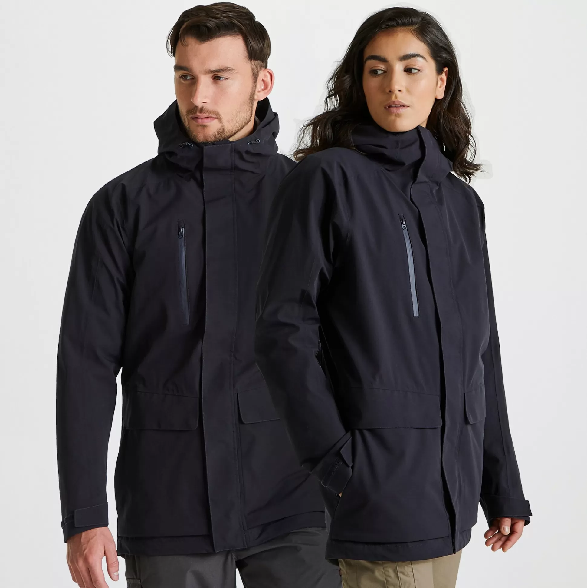 Craghoppers Expert Kiwi Pro Stretch Long Jacket - Dark Navy<Womens Waterproof Jackets | Waterproof Jackets