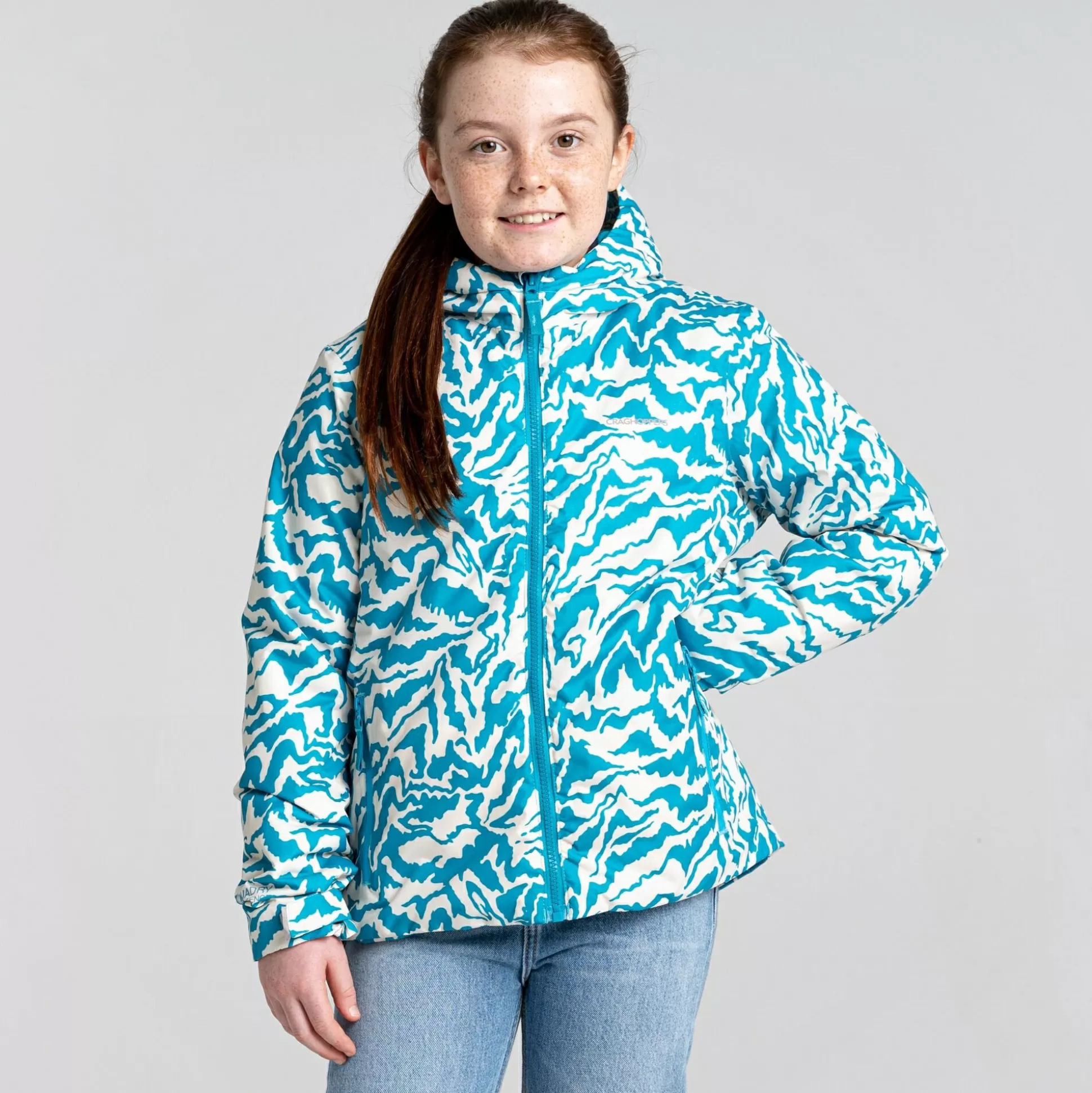 Craghoppers Kid'S Aminda Insulated Jacket- Scuba Blue Print<Kids Insulated Jackets