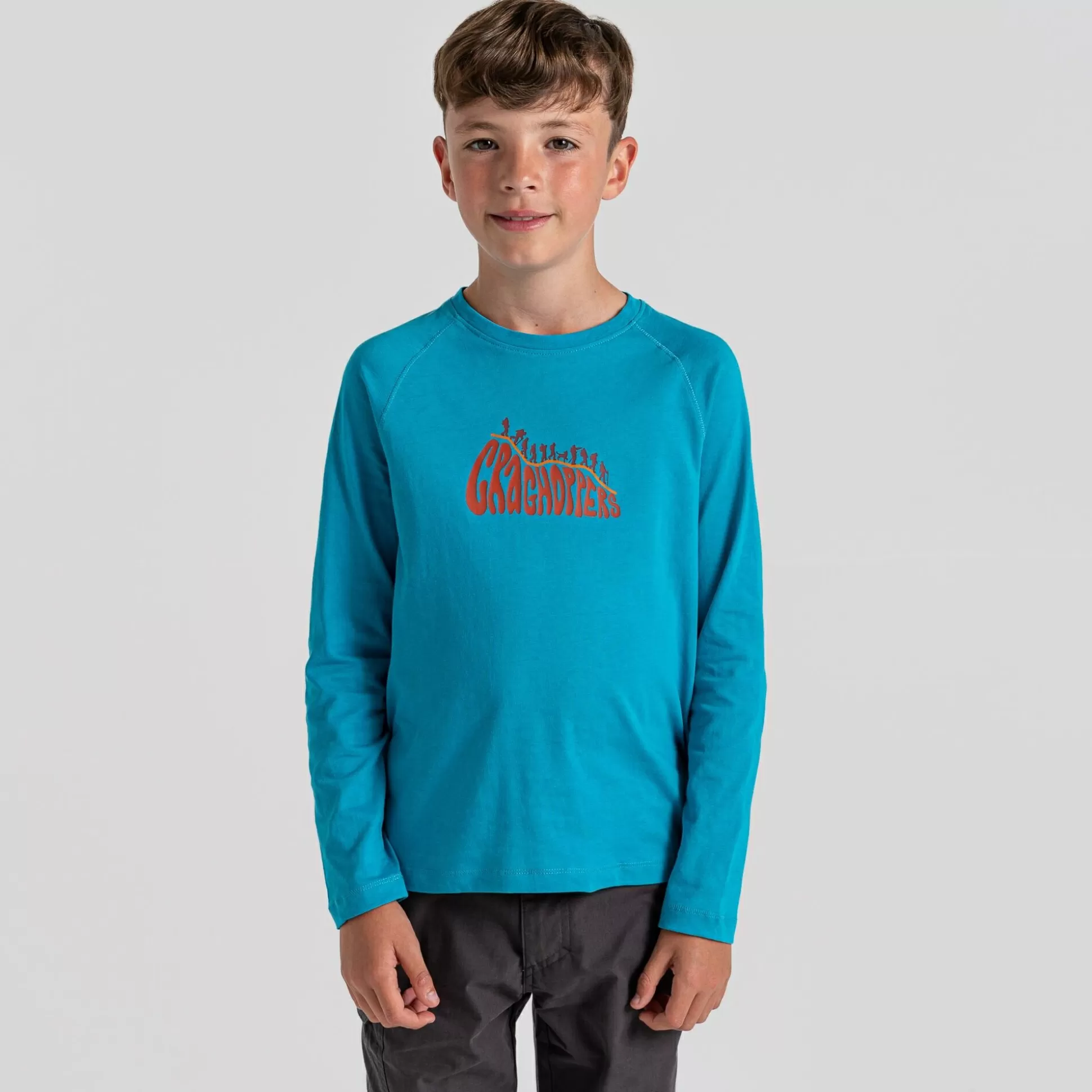 Craghoppers Kid'S Bates Long Sleeved T-Shirt - Scuba Blue Bubble<Kids Long Sleeve