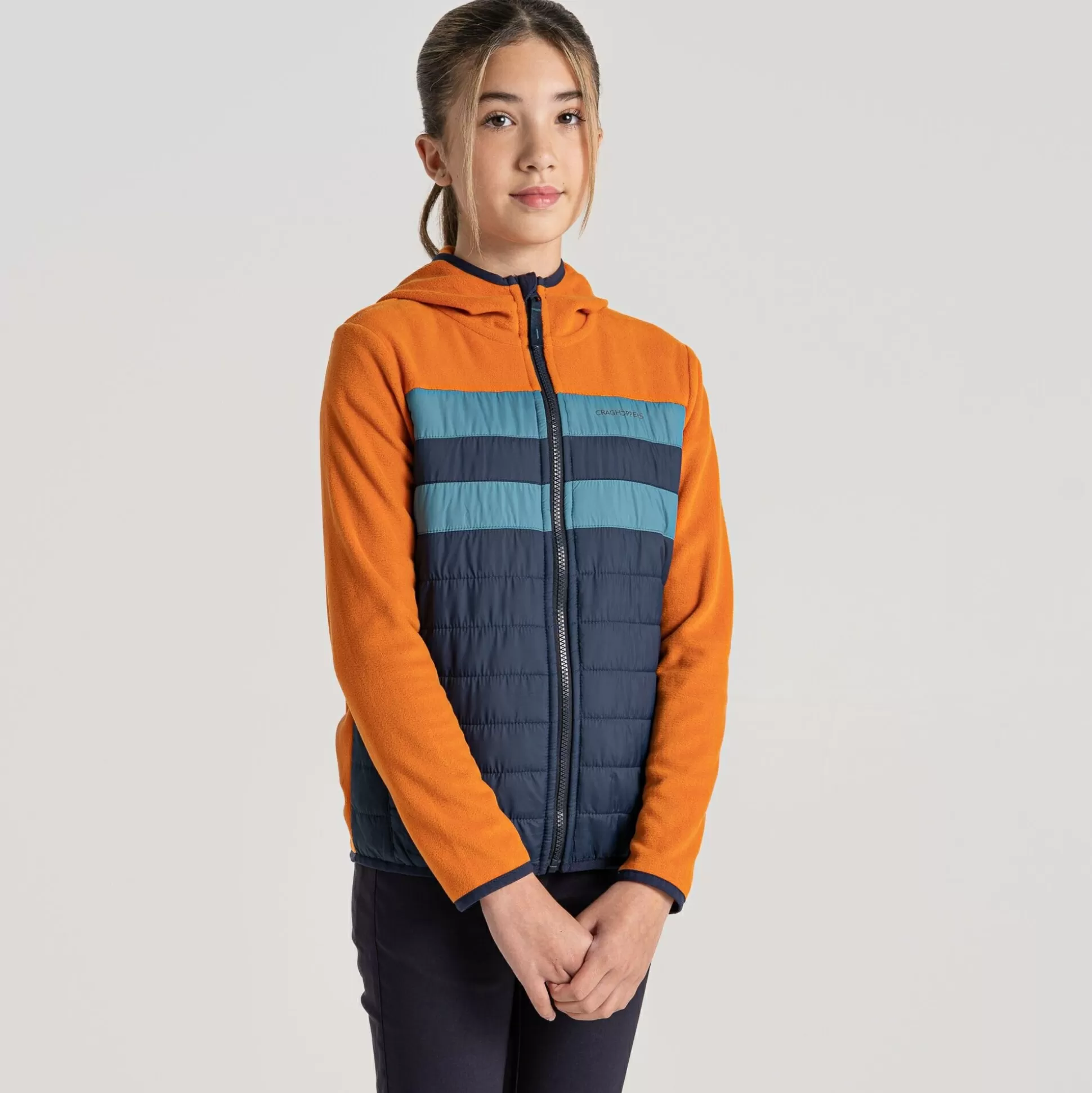 Craghoppers Kid'S Brady Hybrid Jacket - Canyon Orange / Blue Navy<Kids Insulated Jackets