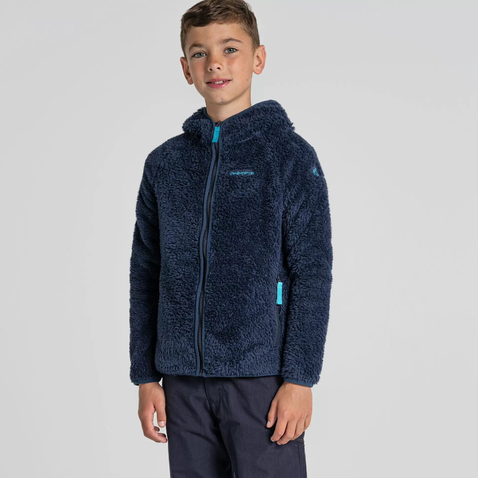 Craghoppers Kid'S Kaito Hooded Jacket - Blue Navy<Kids Full Zip Fleece | Insulated Jackets