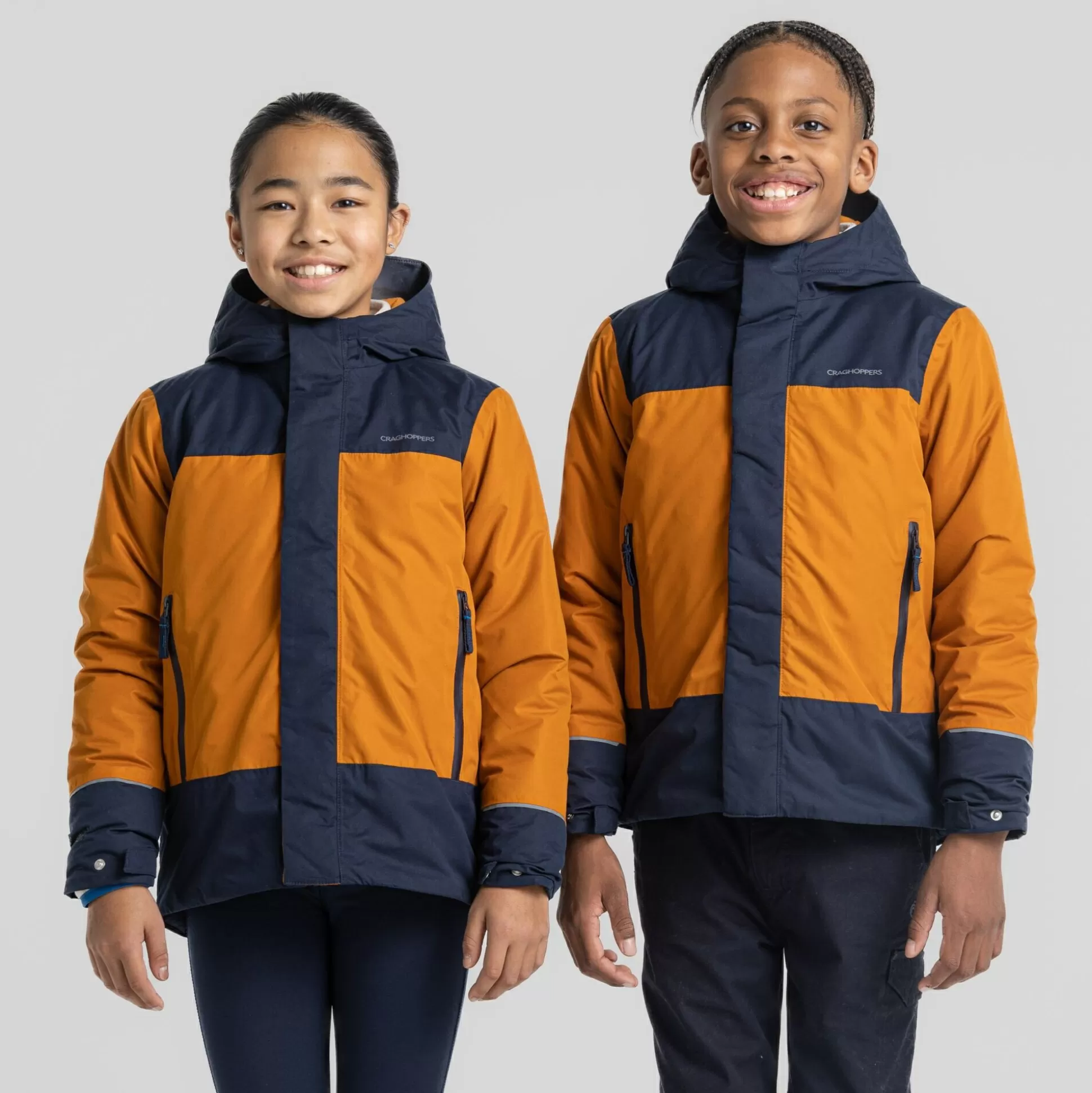 Craghoppers Kid'S Nephin Jacket - Pumpkin Spice / Blue Navy<Kids Insulated Jackets | Waterproof Jackets