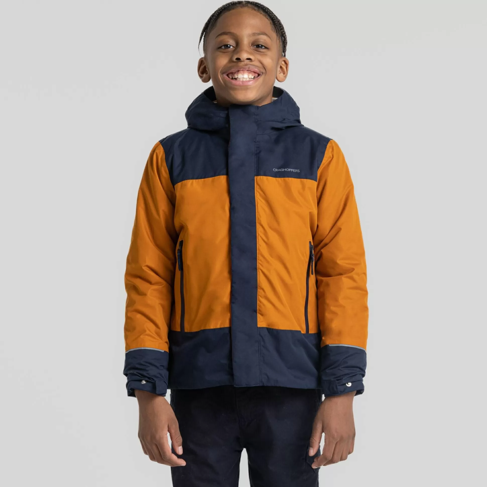 Craghoppers Kid'S Nephin Jacket - Pumpkin Spice / Blue Navy<Kids Insulated Jackets | Waterproof Jackets