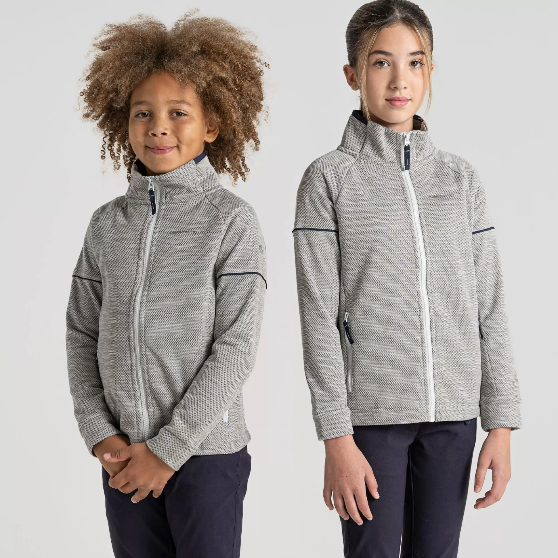 Craghoppers Kid'S Nico Full Zip Fleece - Silver Cloud<Kids Full Zip Fleece