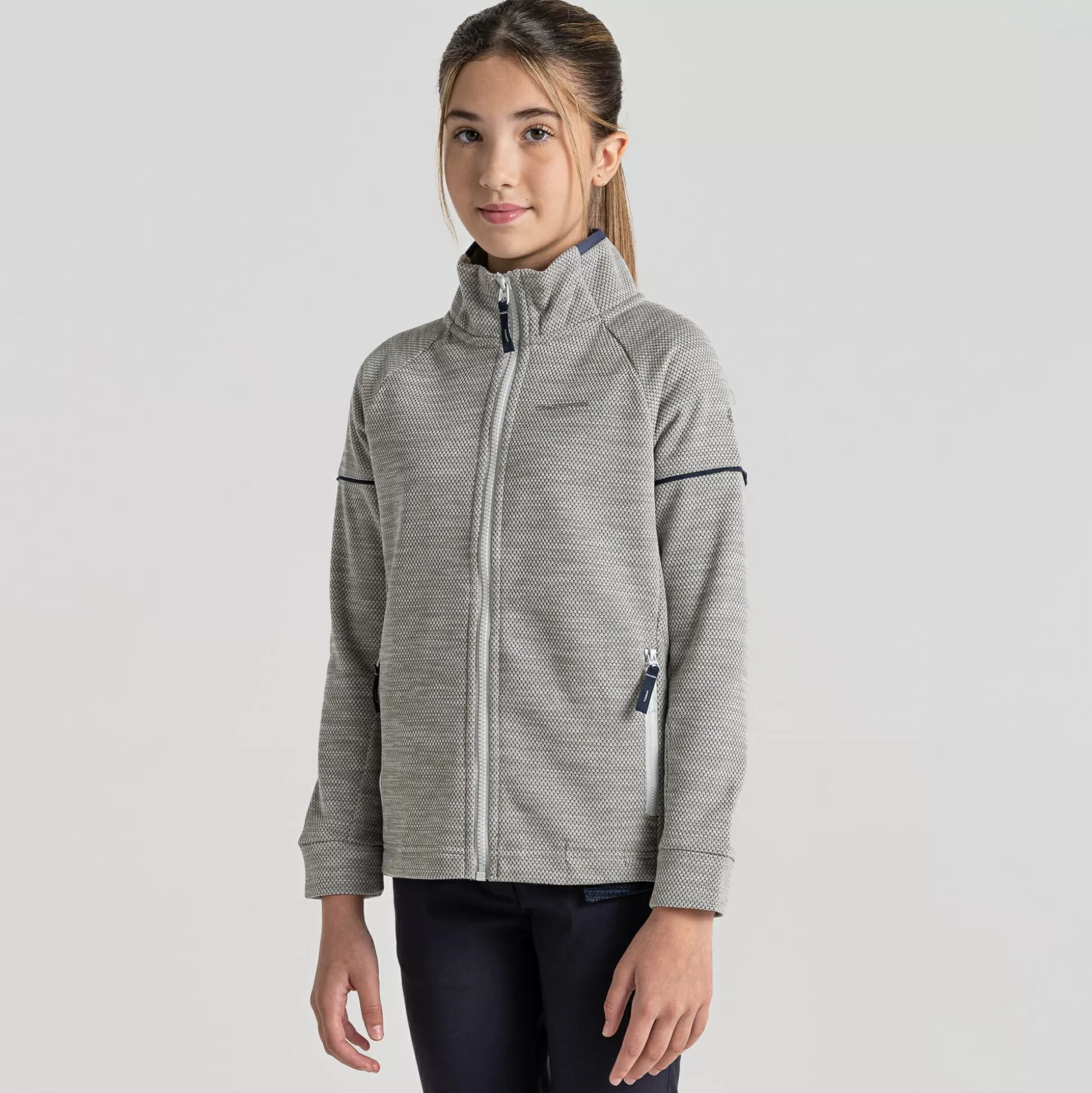 Craghoppers Kid'S Nico Full Zip Fleece - Silver Cloud<Kids Full Zip Fleece