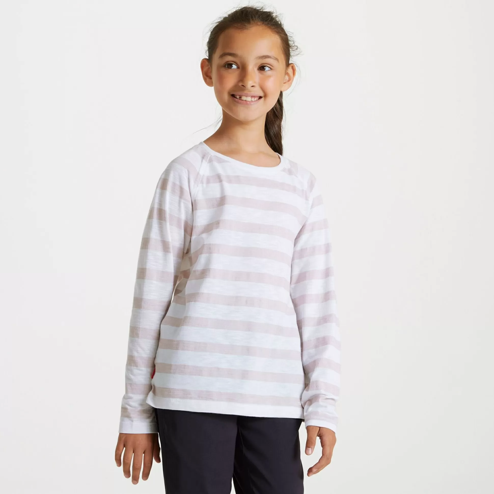 Craghoppers Kid'S Nosilife Paola Long Sleeved T-Shirt - Brushed Lilac Stripe<Kids Long Sleeve