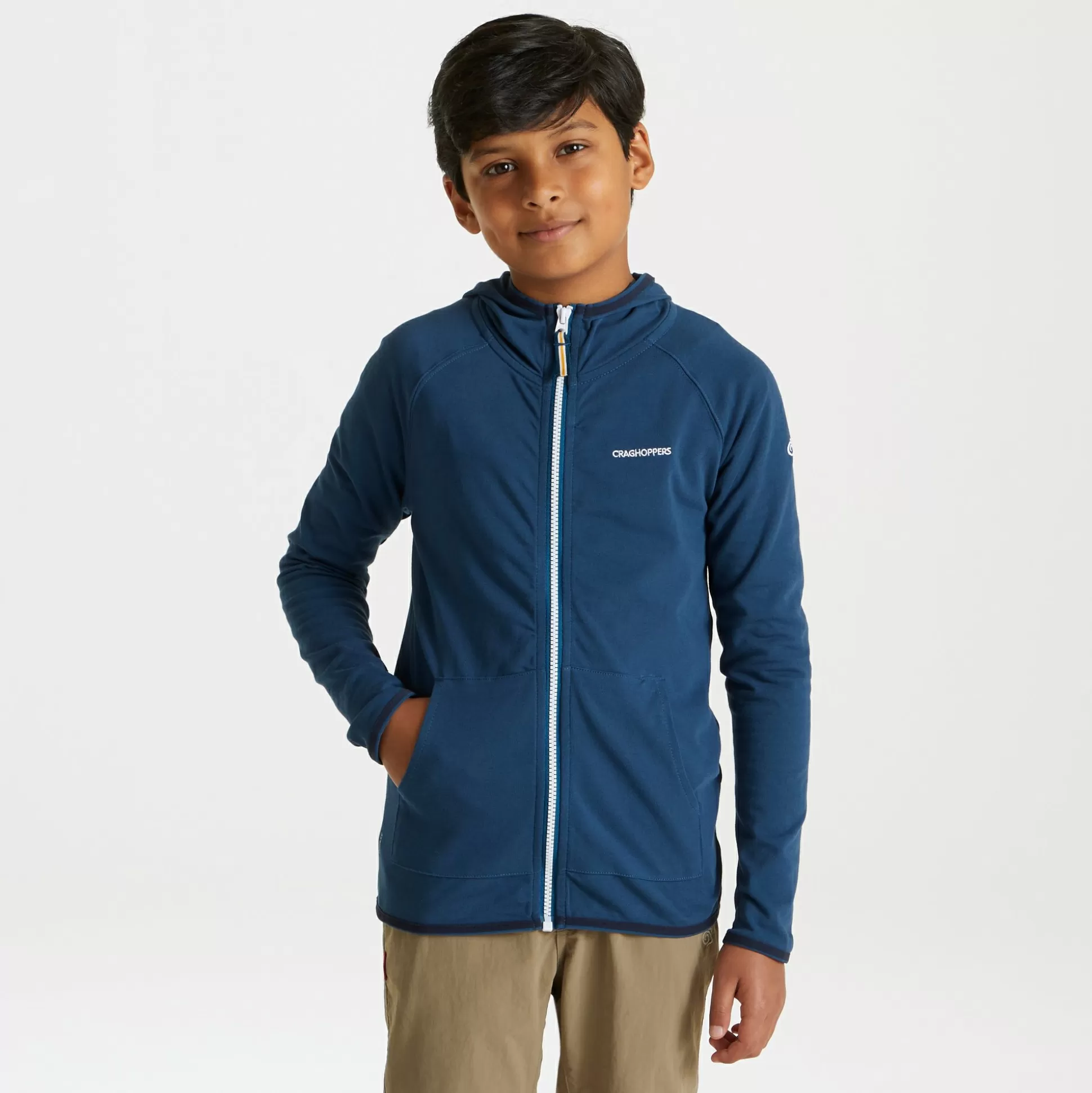 Craghoppers Kid'S Nosilife Symmons Hooded Jacket - Poseidon Blue<Kids Long Sleeve | Hoodies