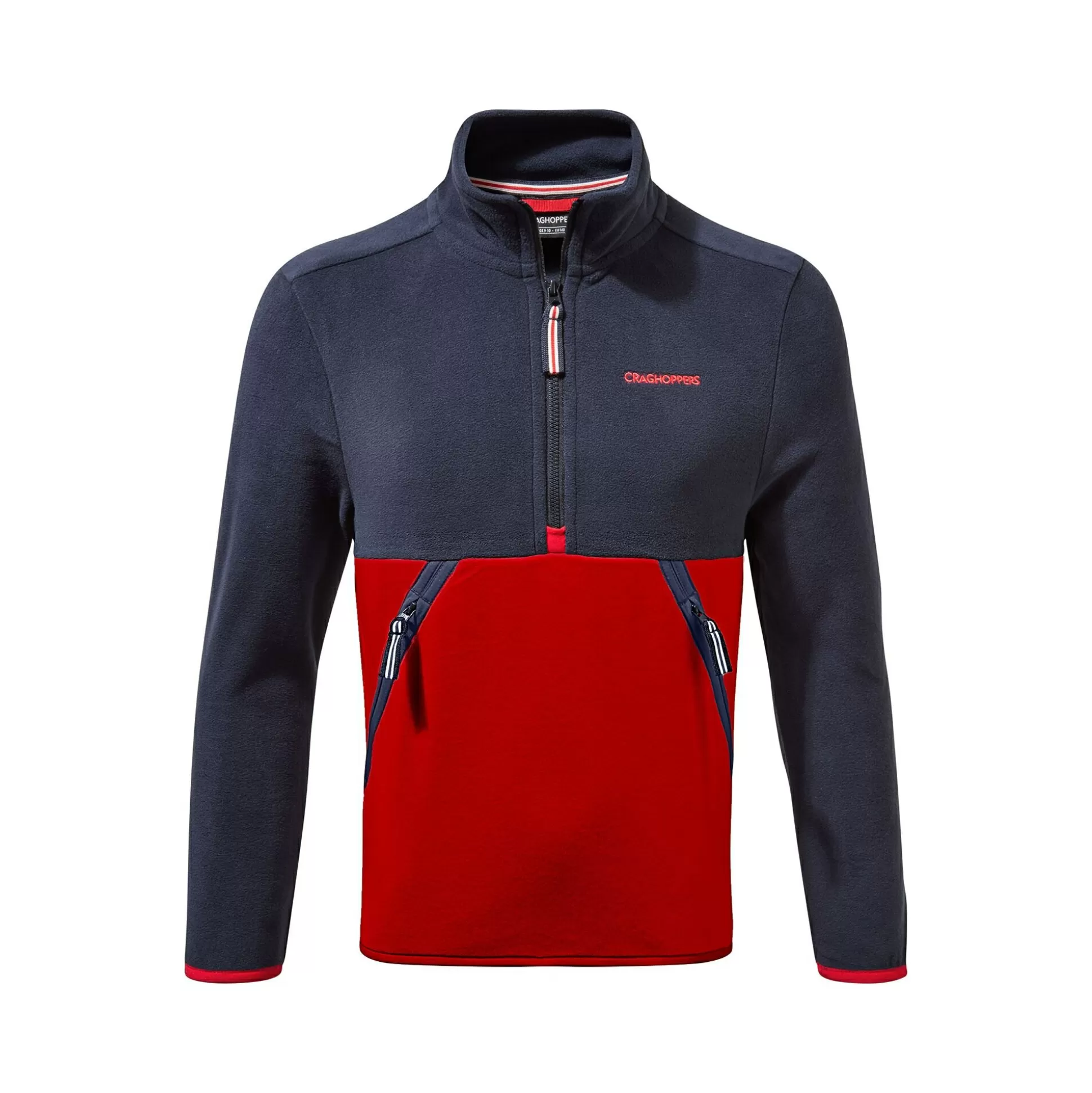 Craghoppers Kid'S Nox Half Zip Fleece - Blue Navy / Sriracha Red<Kids Half Zip Fleece