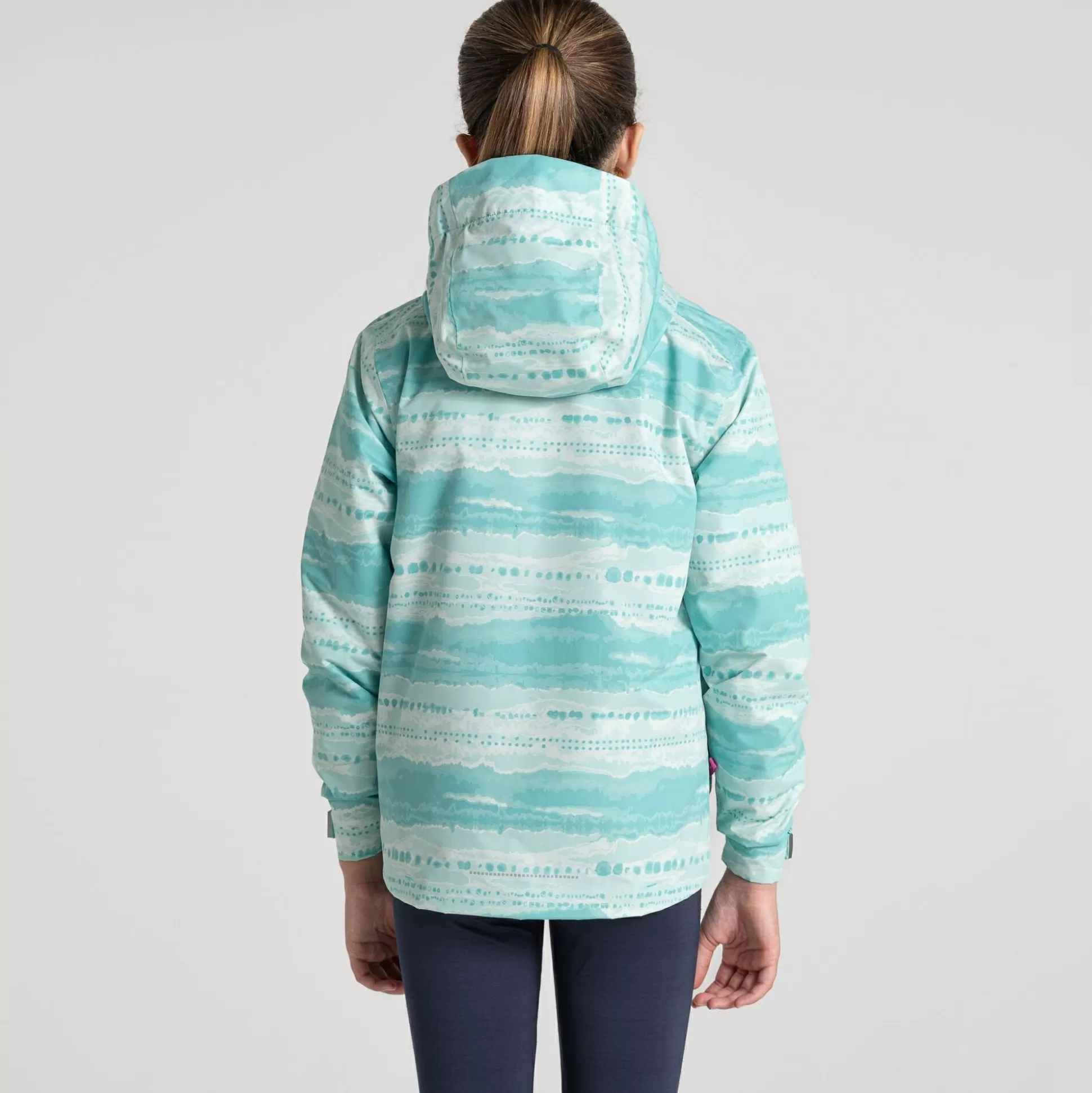 Craghoppers Kid'S Rowan Waterproof Jacket - Ocean Green Print<Kids Waterproof Jackets