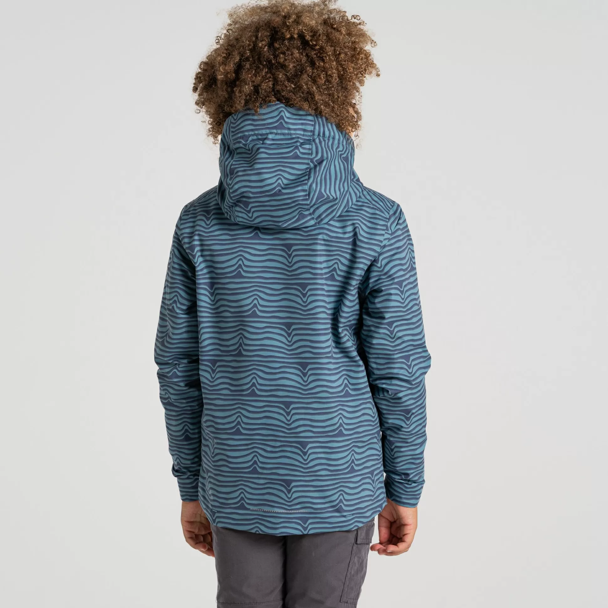 Craghoppers Kid'S Rowan Waterproof Jacket - Washed Teal Print<Kids Waterproof Jackets