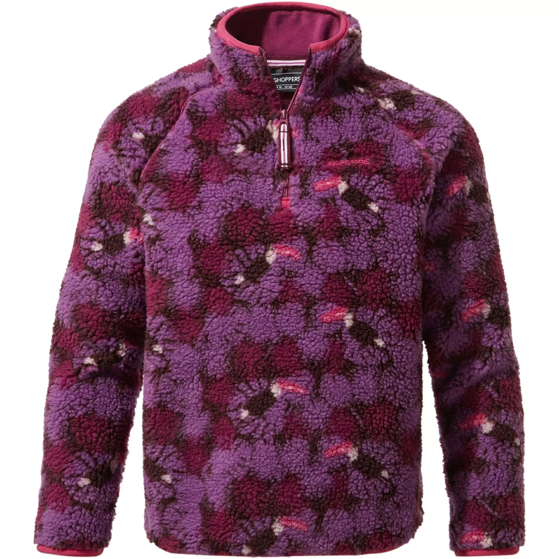 Craghoppers Kid'S Shenden Half Zip Fleece - Blackcurrant Print<Kids Half Zip Fleece