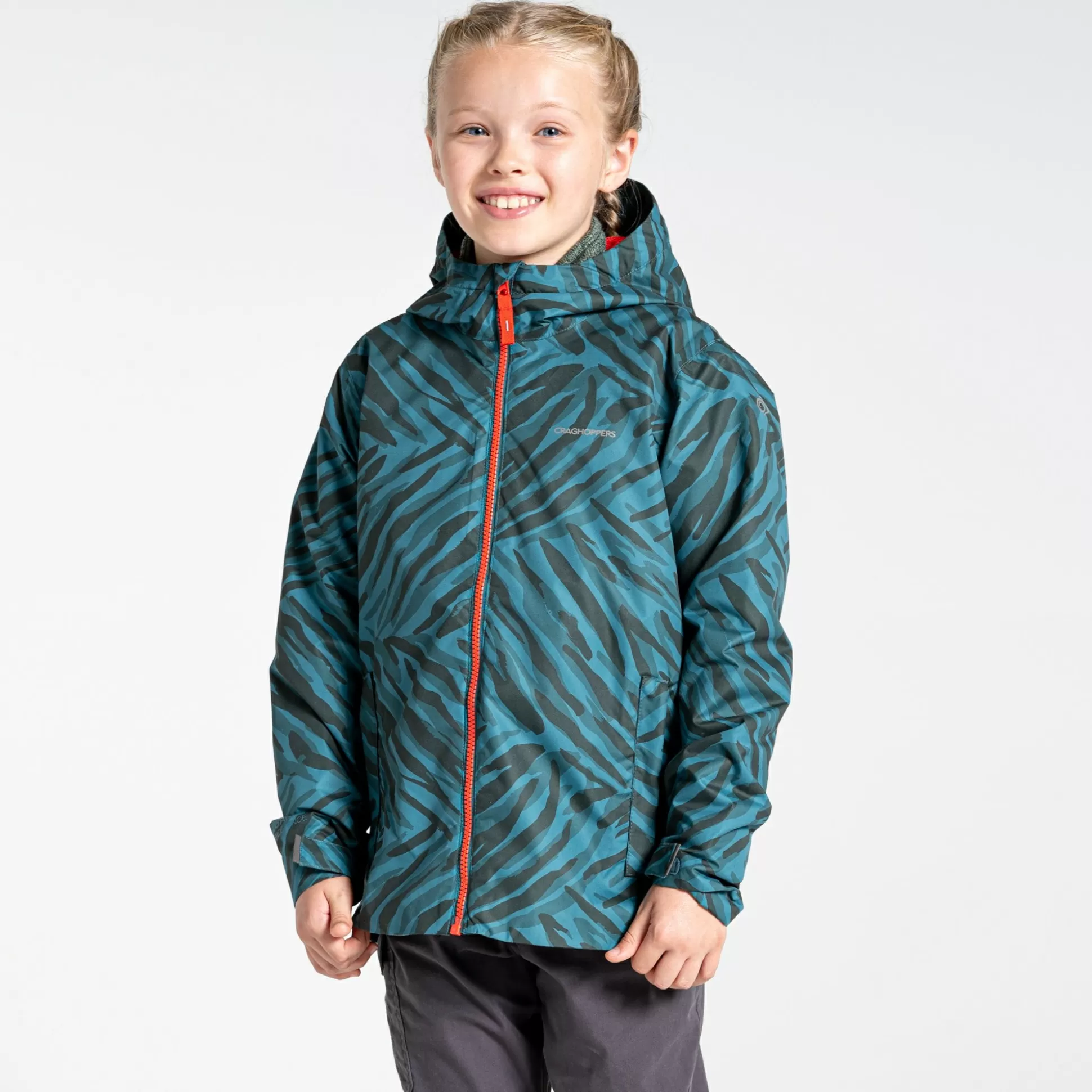 Craghoppers Kid'S Teagan Jacket - Spruce Green Print<Kids Waterproof Jackets