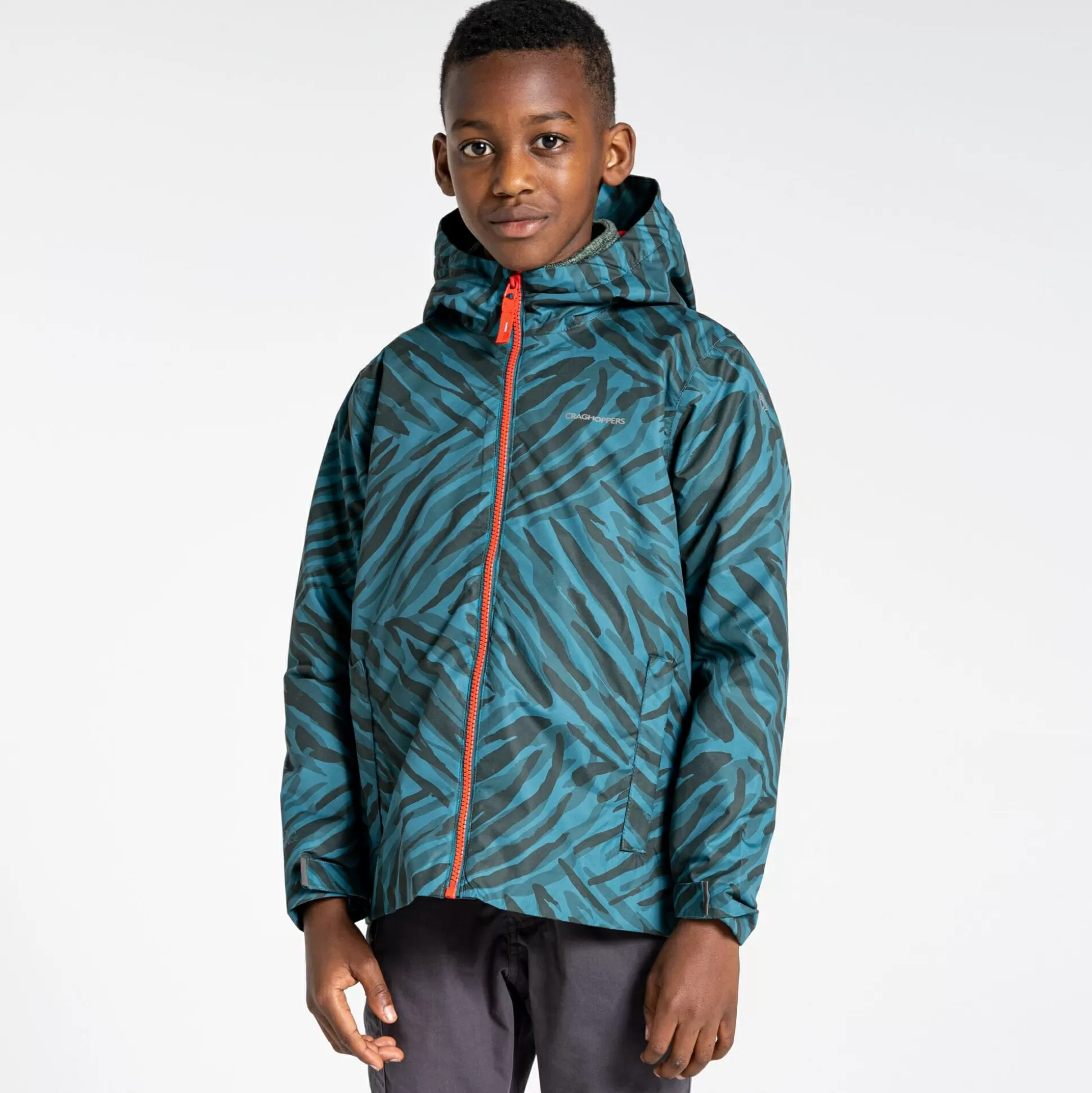 Craghoppers Kid'S Teagan Jacket - Spruce Green Print<Kids Waterproof Jackets