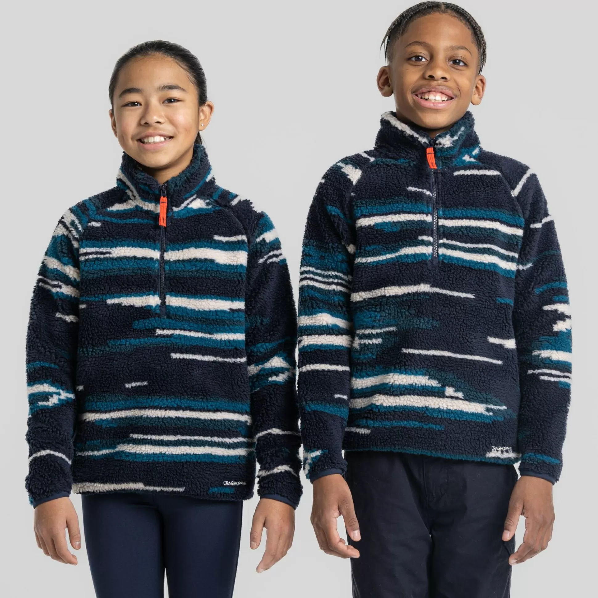 Craghoppers Kid'S Tivoli Half Zip - Blue Navy Print<Kids Half Zip Fleece