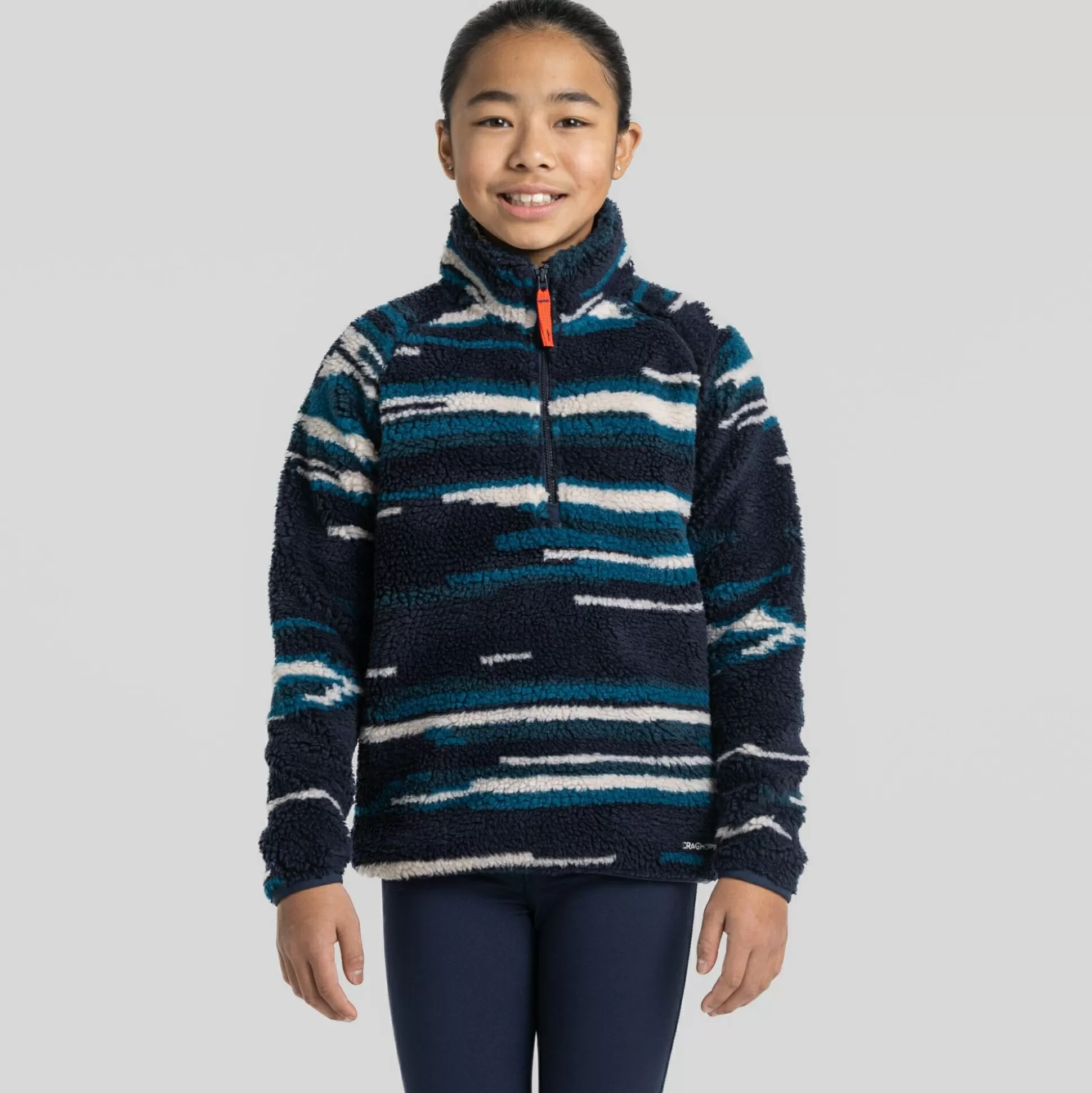 Craghoppers Kid'S Tivoli Half Zip - Blue Navy Print<Kids Half Zip Fleece