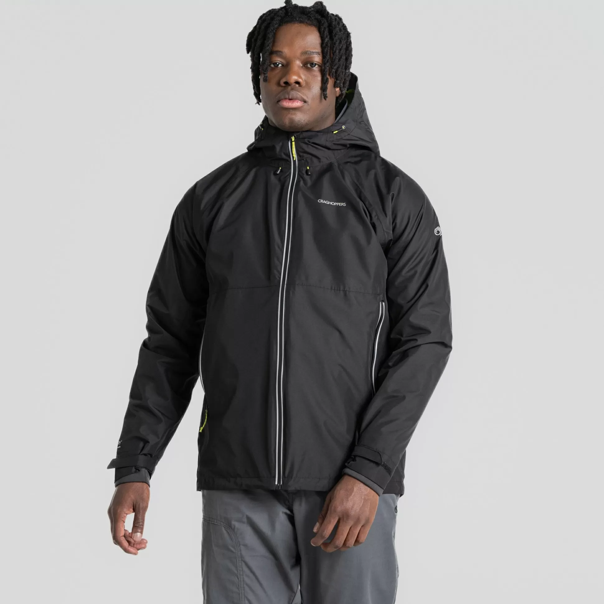 Craghoppers Men'S Atlas Waterproof Jacket - Black / Apple<Mens Waterproof Jackets