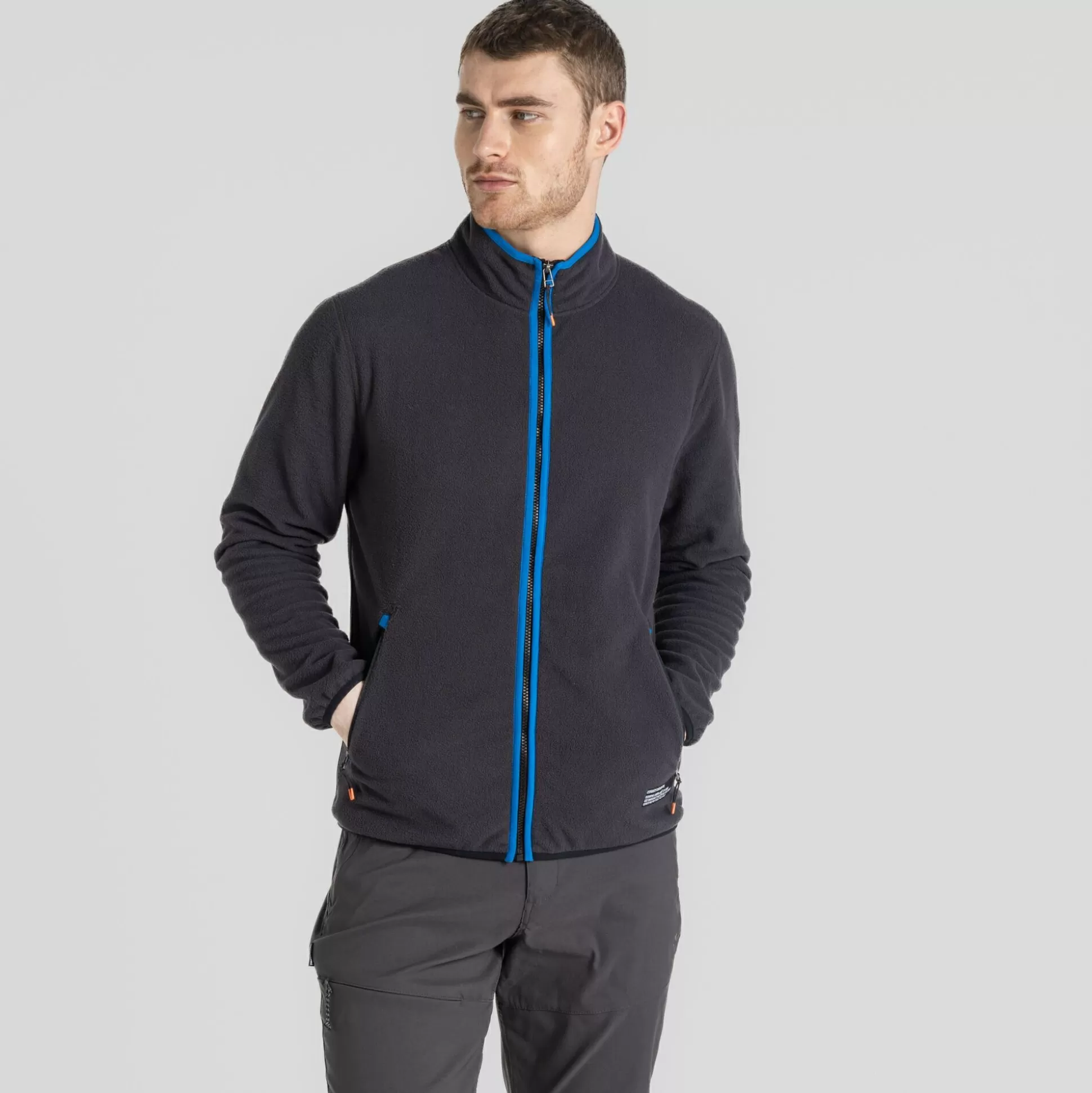 Craghoppers Men'S Co2 Renu Full Zip Fleece - Black Pepper<Mens Full Zip Fleece