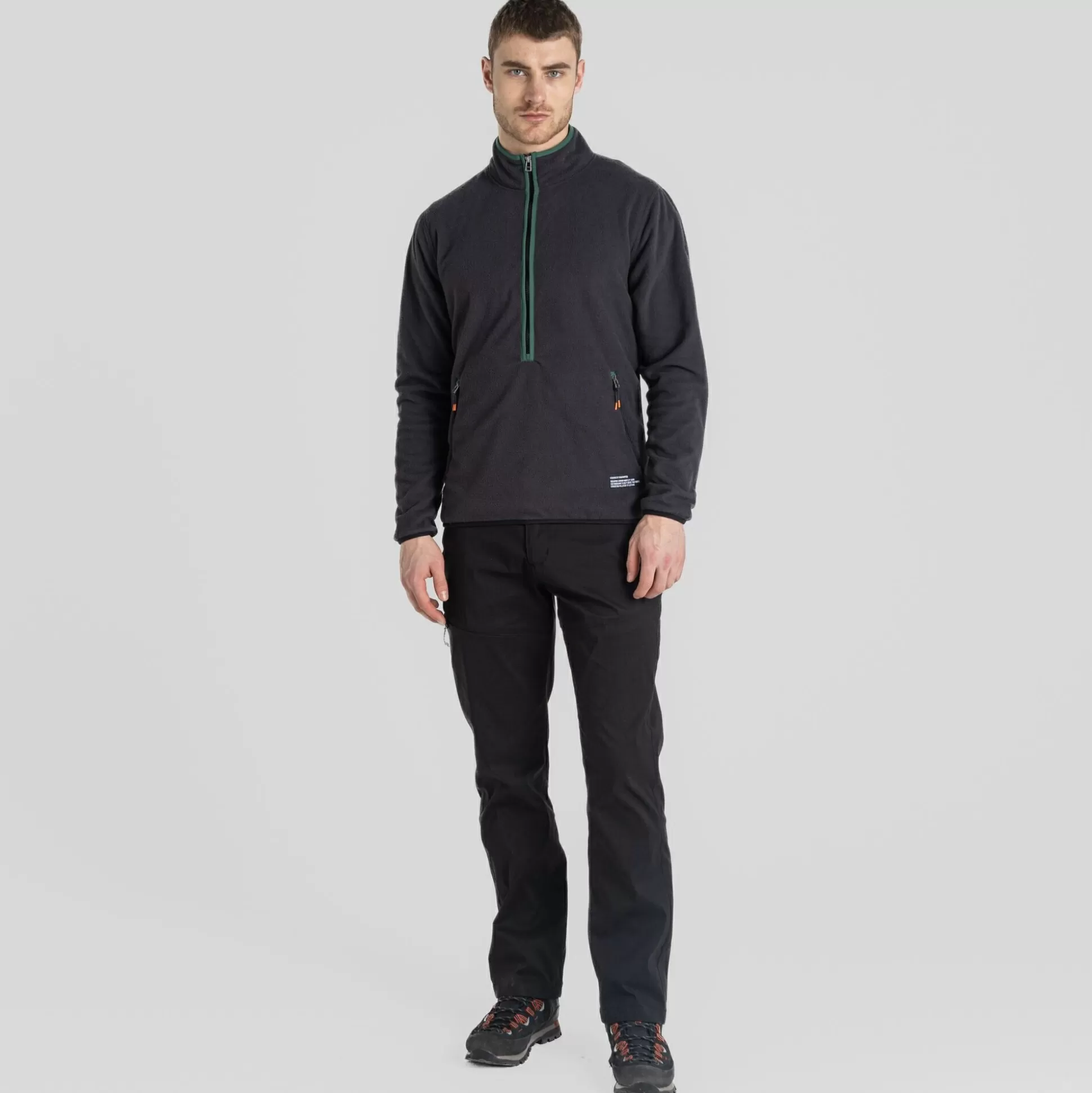 Craghoppers Men'S Co2 Renu Half Zip Fleece - Black Pepper<Mens Half Zip Fleece