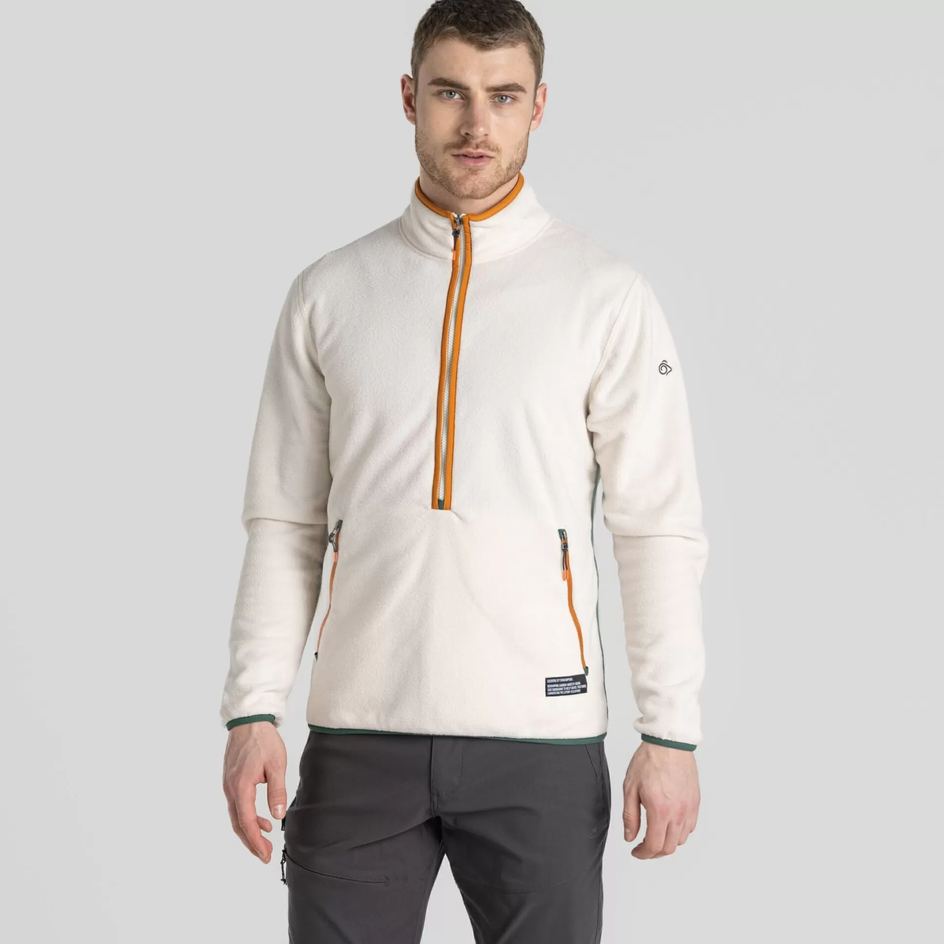 Craghoppers Men'S Co2 Renu Half Zip Fleece - Ecru<Mens Half Zip Fleece