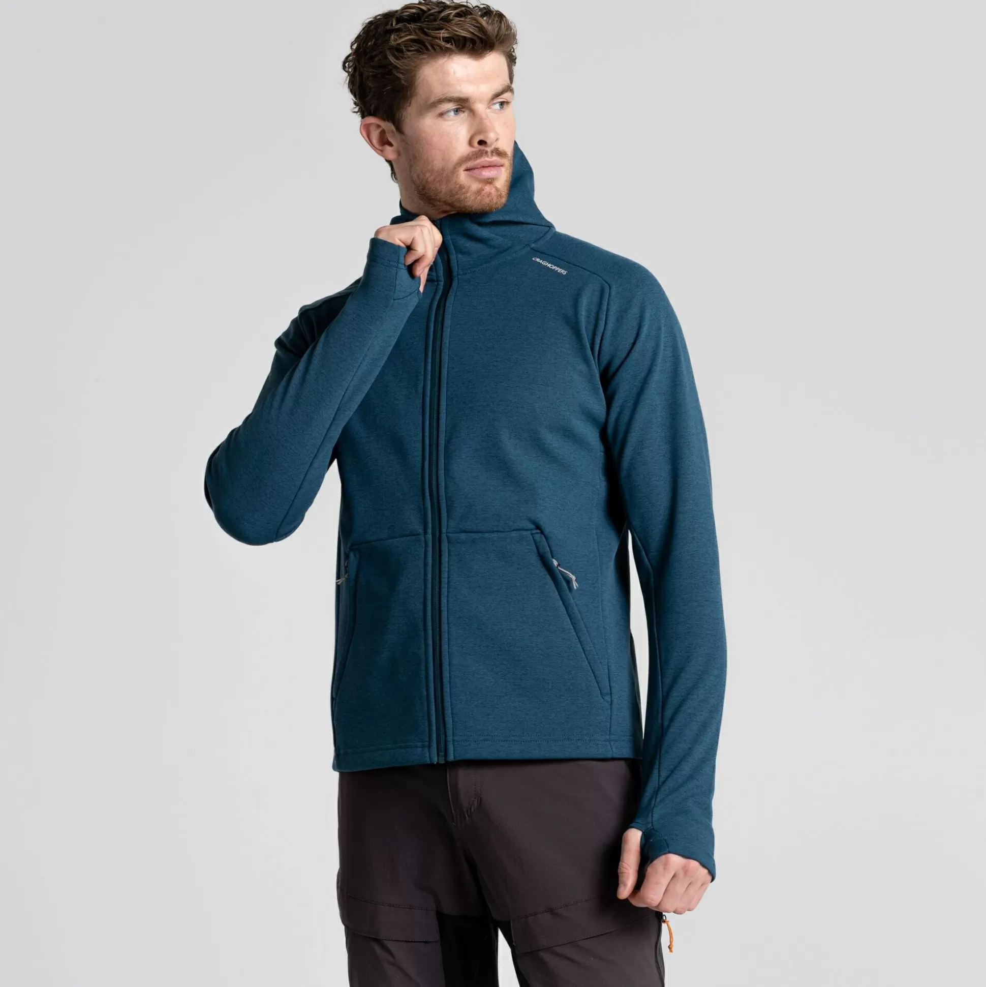 Craghoppers Men'S Dynamic Pro Hooded Jacket - Dark Aegean Blue<Mens Full Zip Fleece