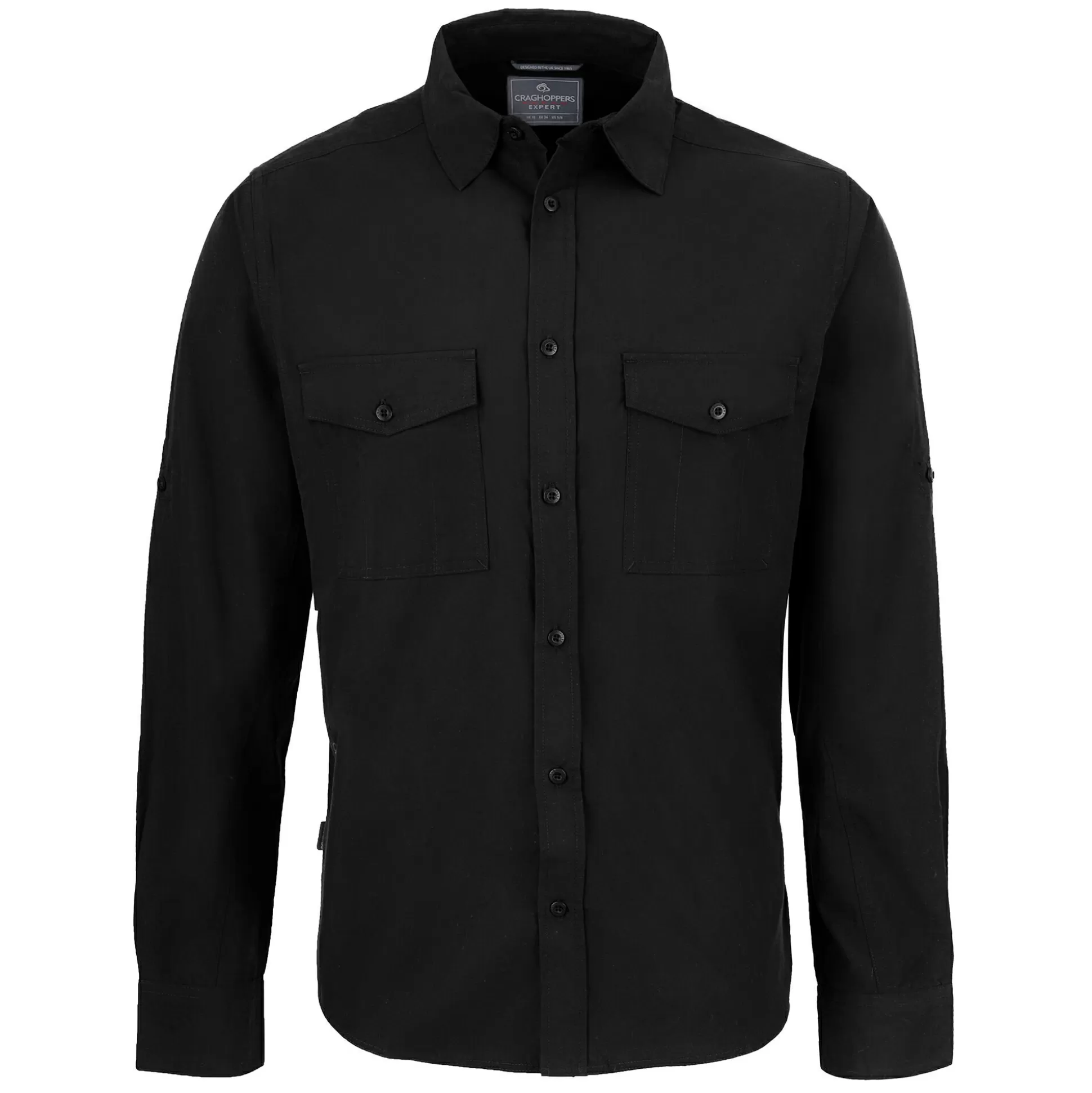 Craghoppers Men'S Expert Kiwi Long Sleeved Shirt - Black<Mens Long Sleeve