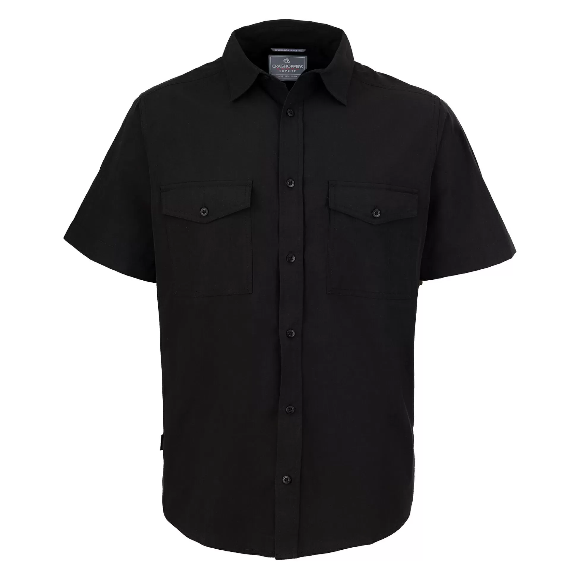 Craghoppers Men'S Expert Kiwi Short Sleeved Shirt - Black<Mens Long Sleeve | Short Sleeve