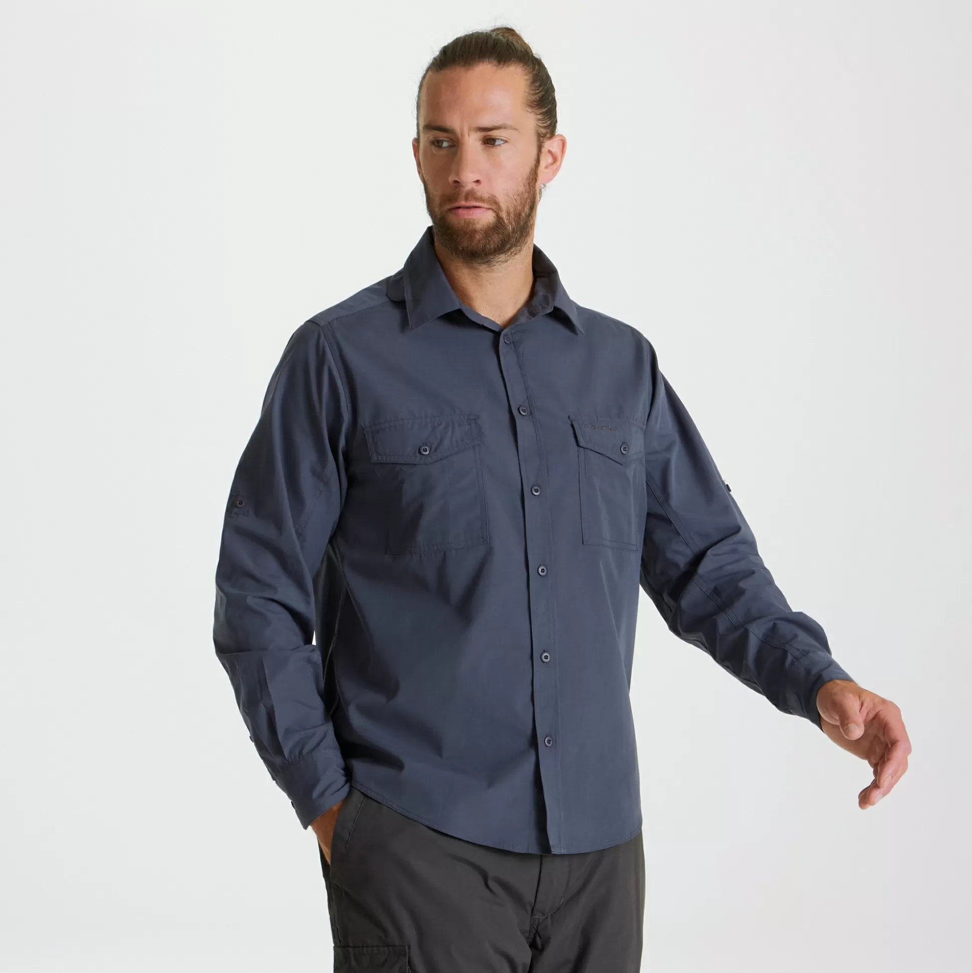 Craghoppers Men'S Kiwi Long Sleeved Shirt - Ombre Blue<Mens Long Sleeve