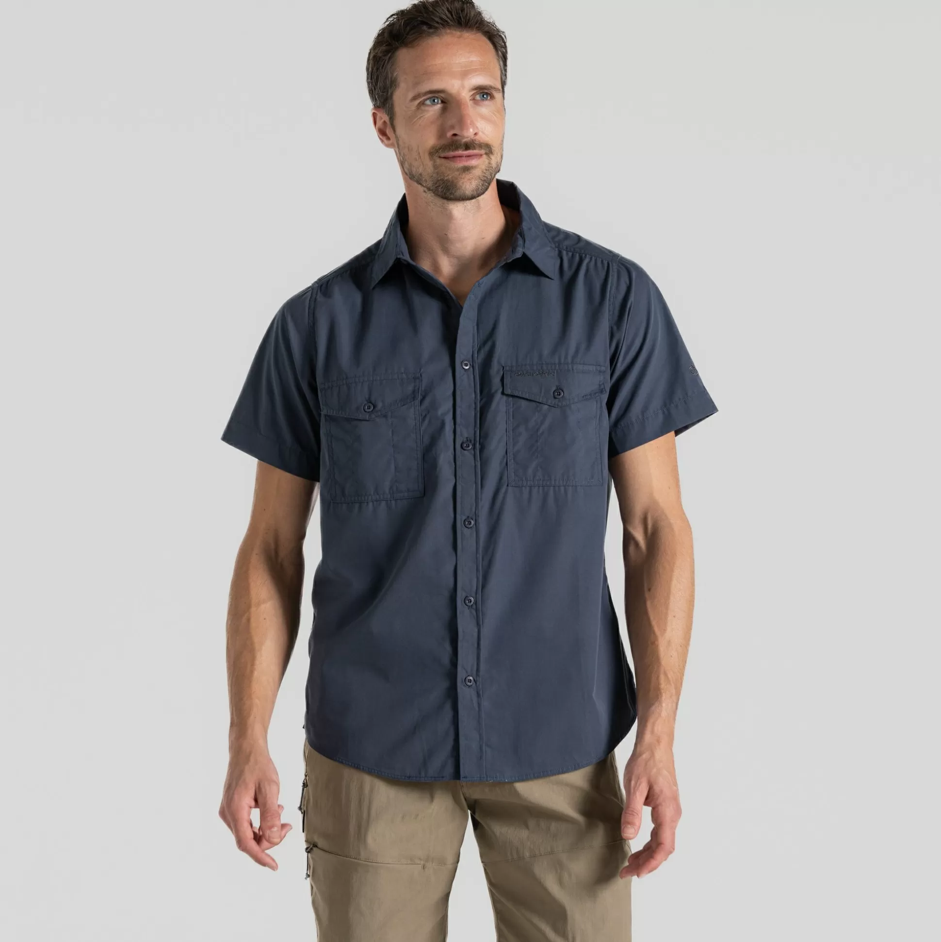 Craghoppers Men'S Kiwi Short Sleeved Shirt - Ombre Blue<Mens Short Sleeve