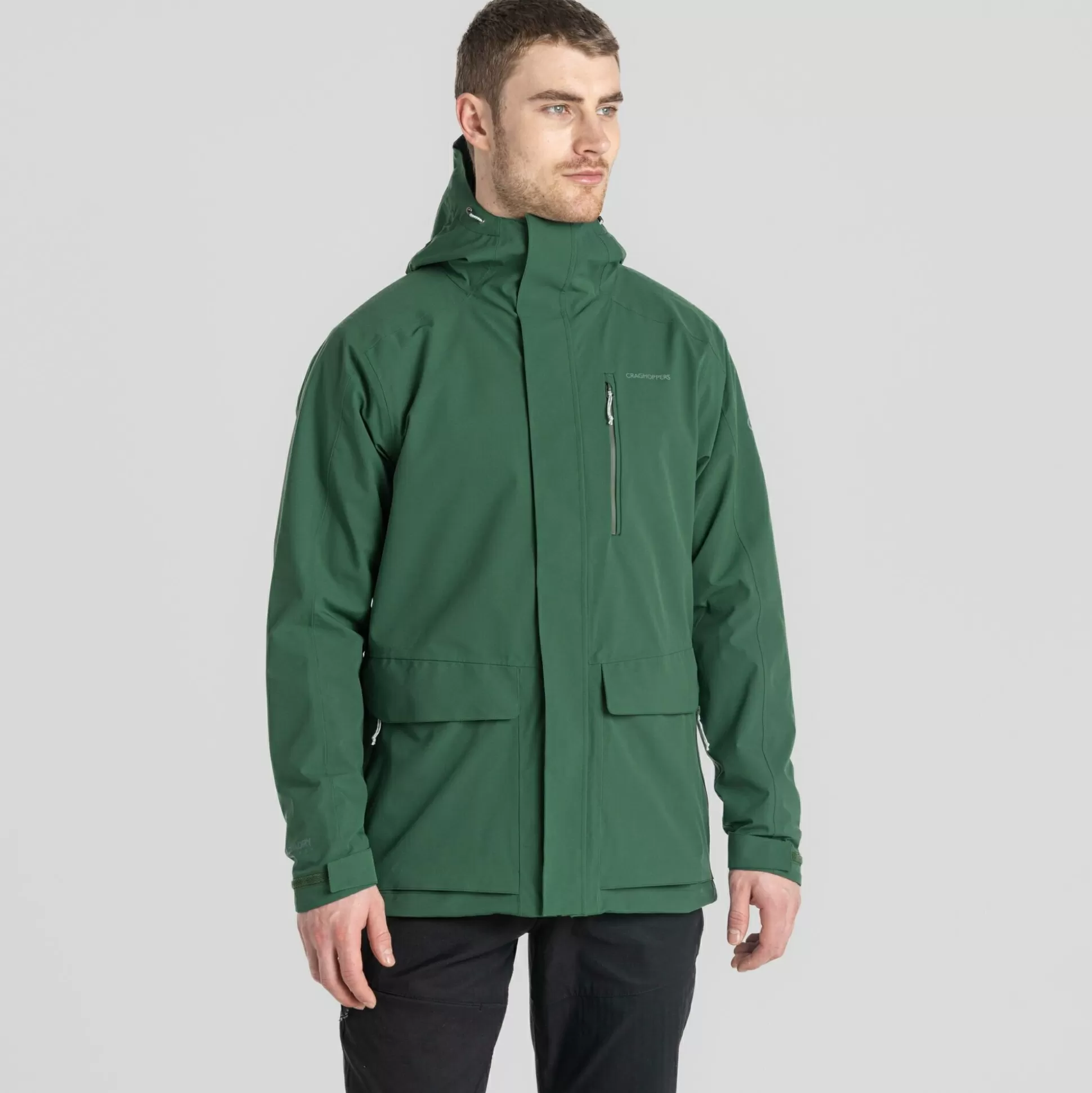 Craghoppers Men'S Lorton Stretch Waterproof Jacket - Evergreen<Mens Waterproof Jackets