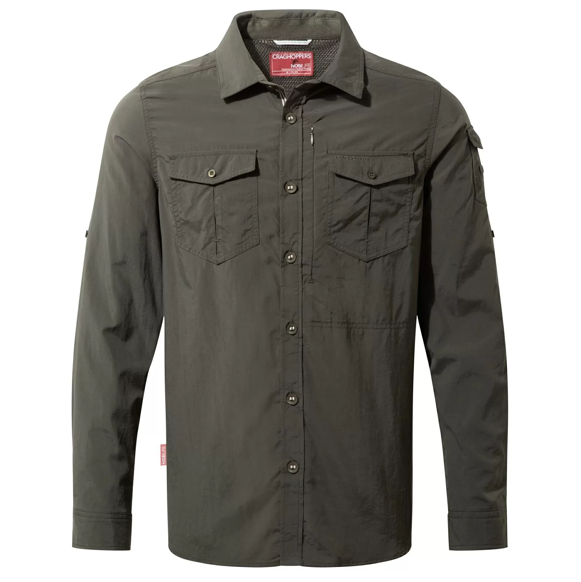 Craghoppers Men'S Nosilife Adventure Ii Long Sleeved Shirt - Dark Khaki<Mens Long Sleeve