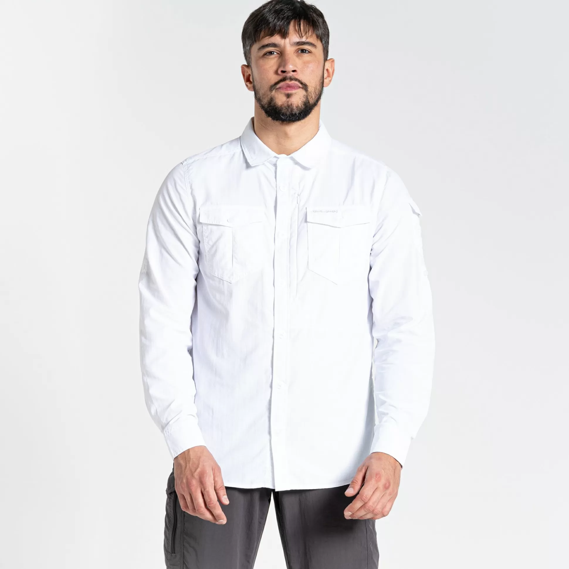 Craghoppers Men'S Nosilife Adventure Ii Long Sleeved Shirt - Optic White<Mens Long Sleeve