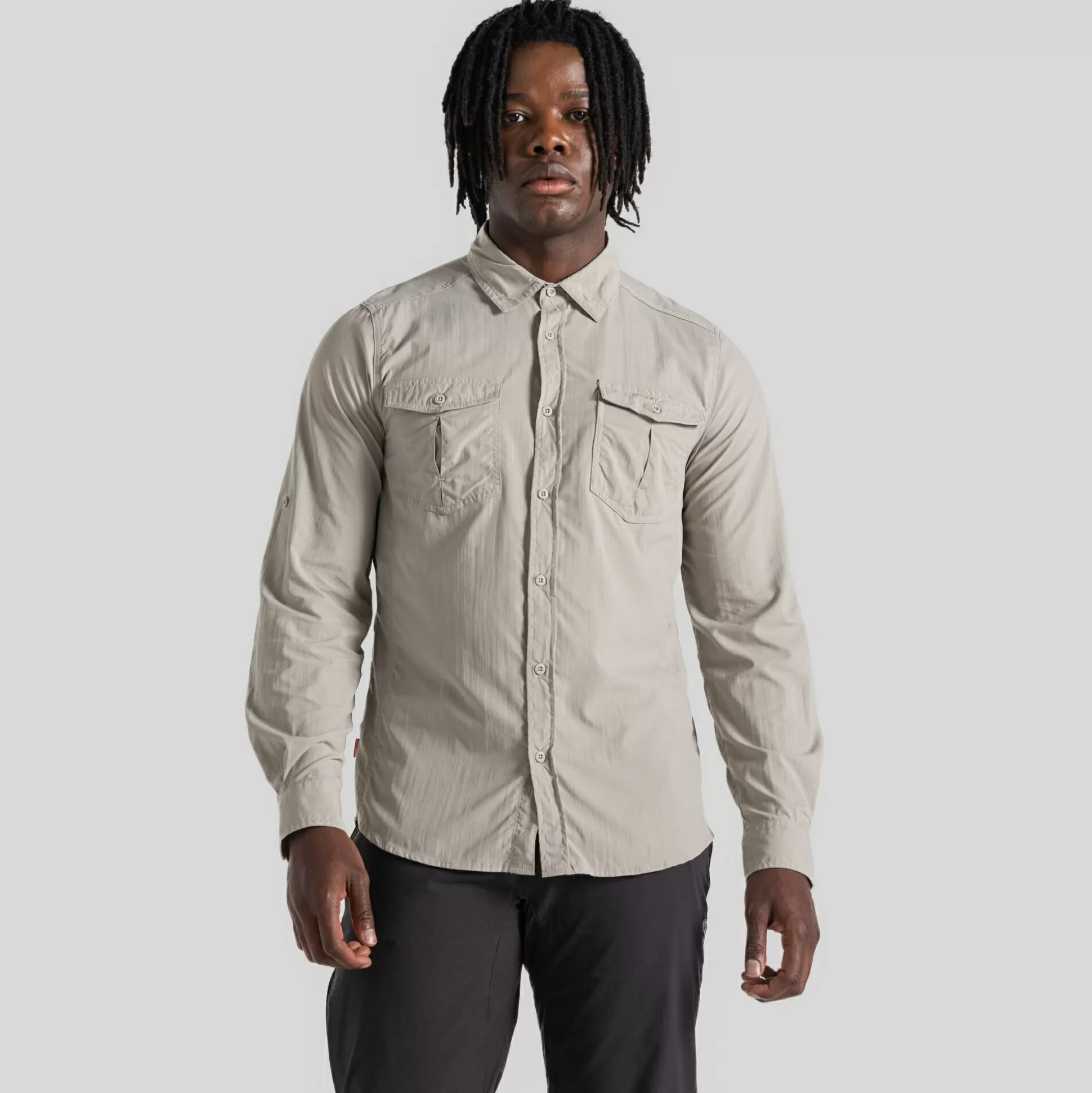 Craghoppers Men'S Nosilife Eiger Long Sleeved Shirt - Parchment<Mens Long Sleeve