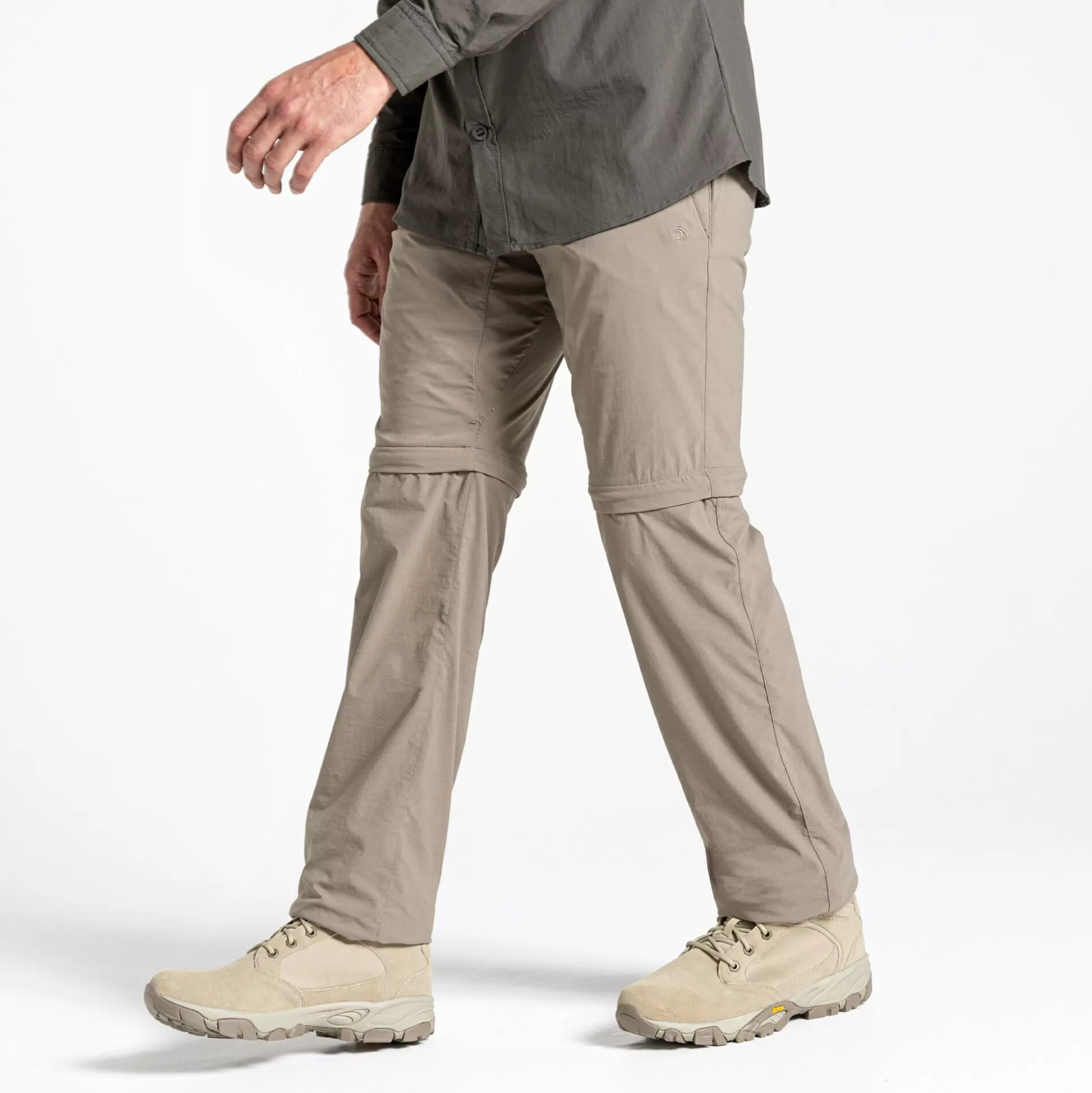 Craghoppers Men'S Nosilife Pro Convertible Ii Trousers - Pebble<Mens Zip Off Trousers | Walking Trousers