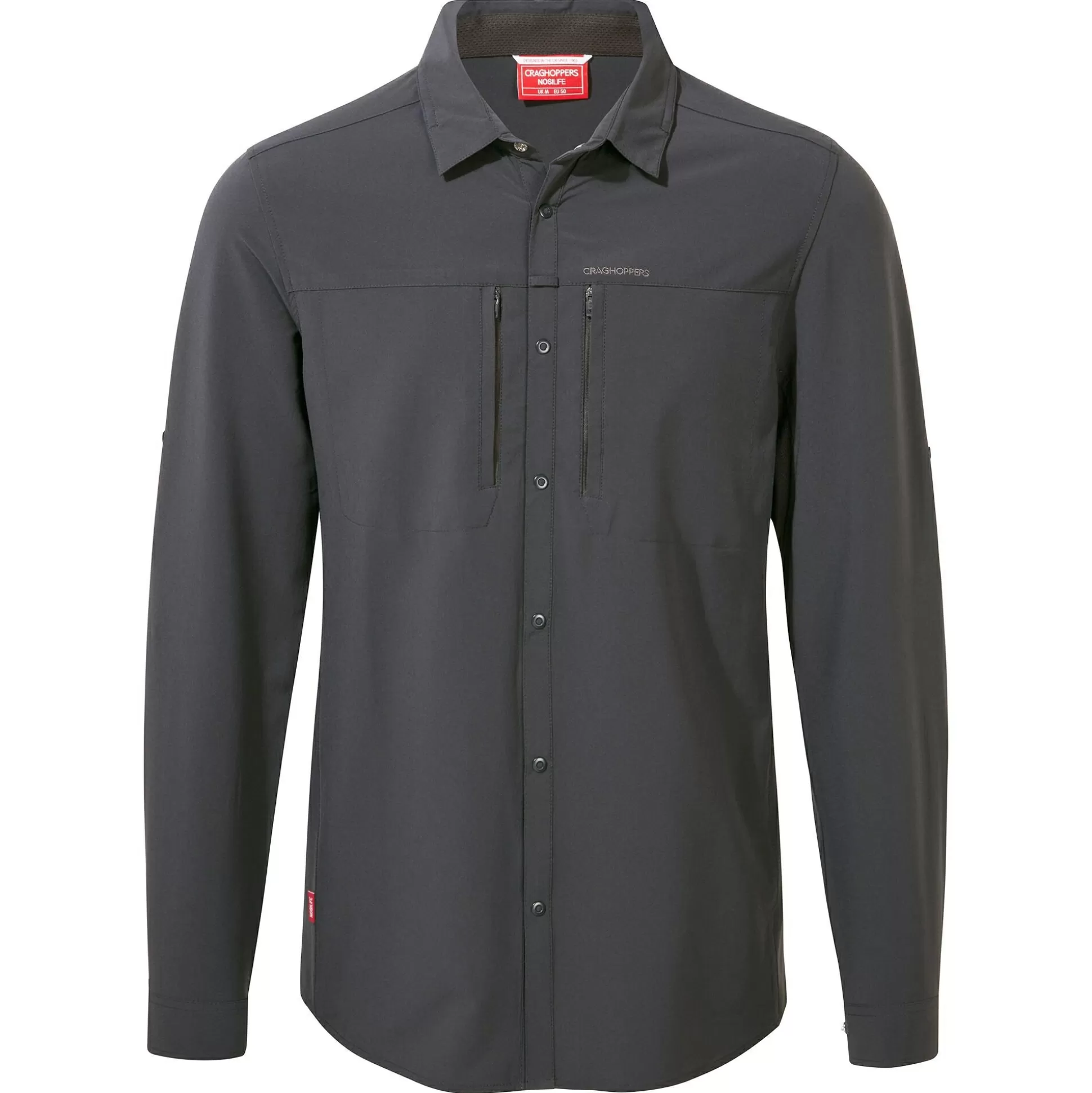 Craghoppers Men'S Nosilife Pro Iv Long Sleeved Shirt - Black Pepper<Mens Long Sleeve