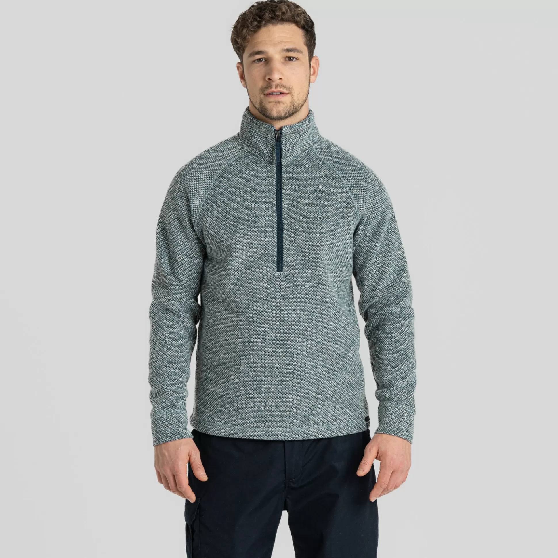 Craghoppers Men'S Rubeus Half Zip Fleece - Balsam Green Marl<Mens Half Zip Fleece