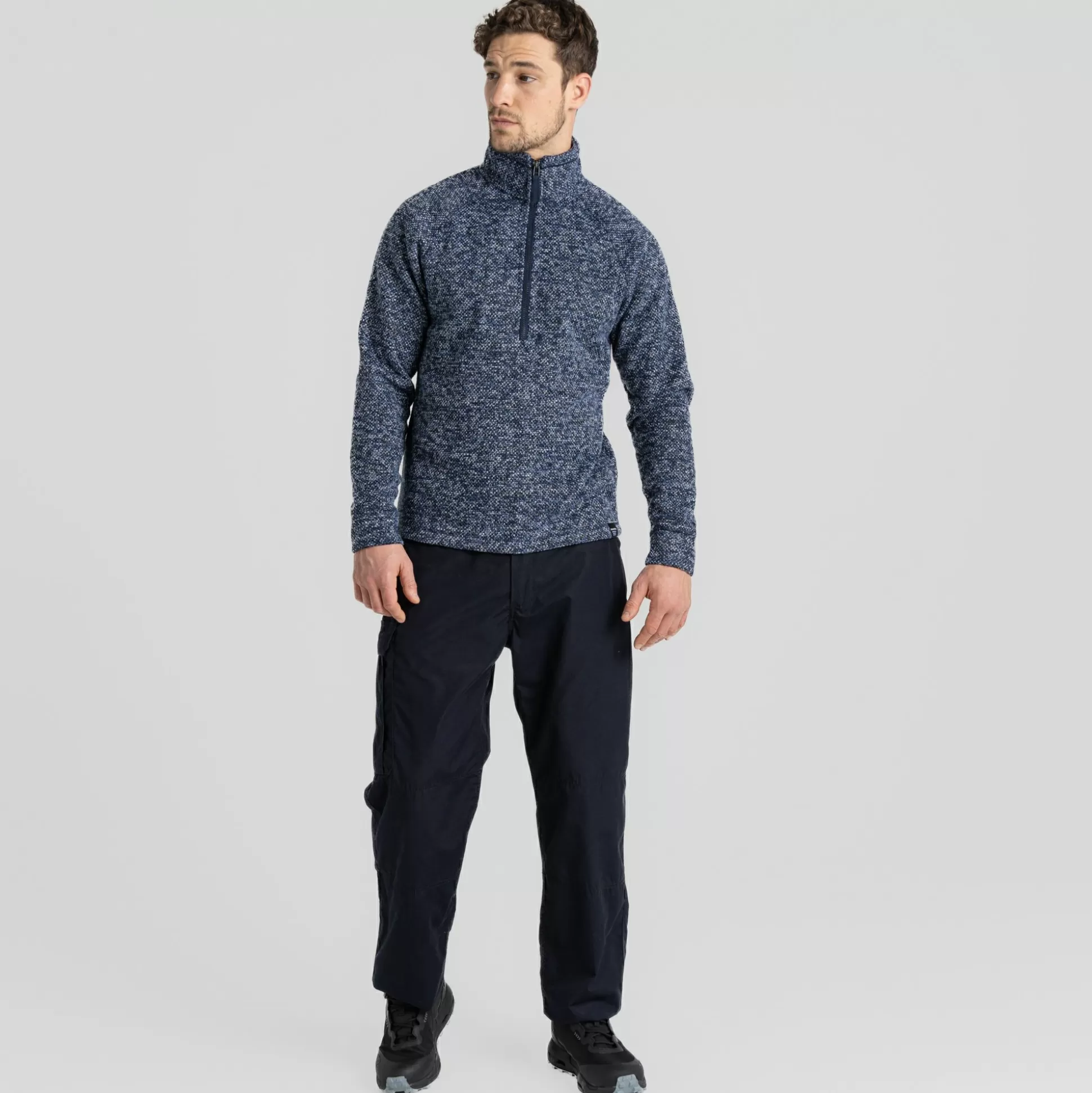 Craghoppers Men'S Rubeus Half Zip Fleece - Blue Navy Marl<Mens Half Zip Fleece