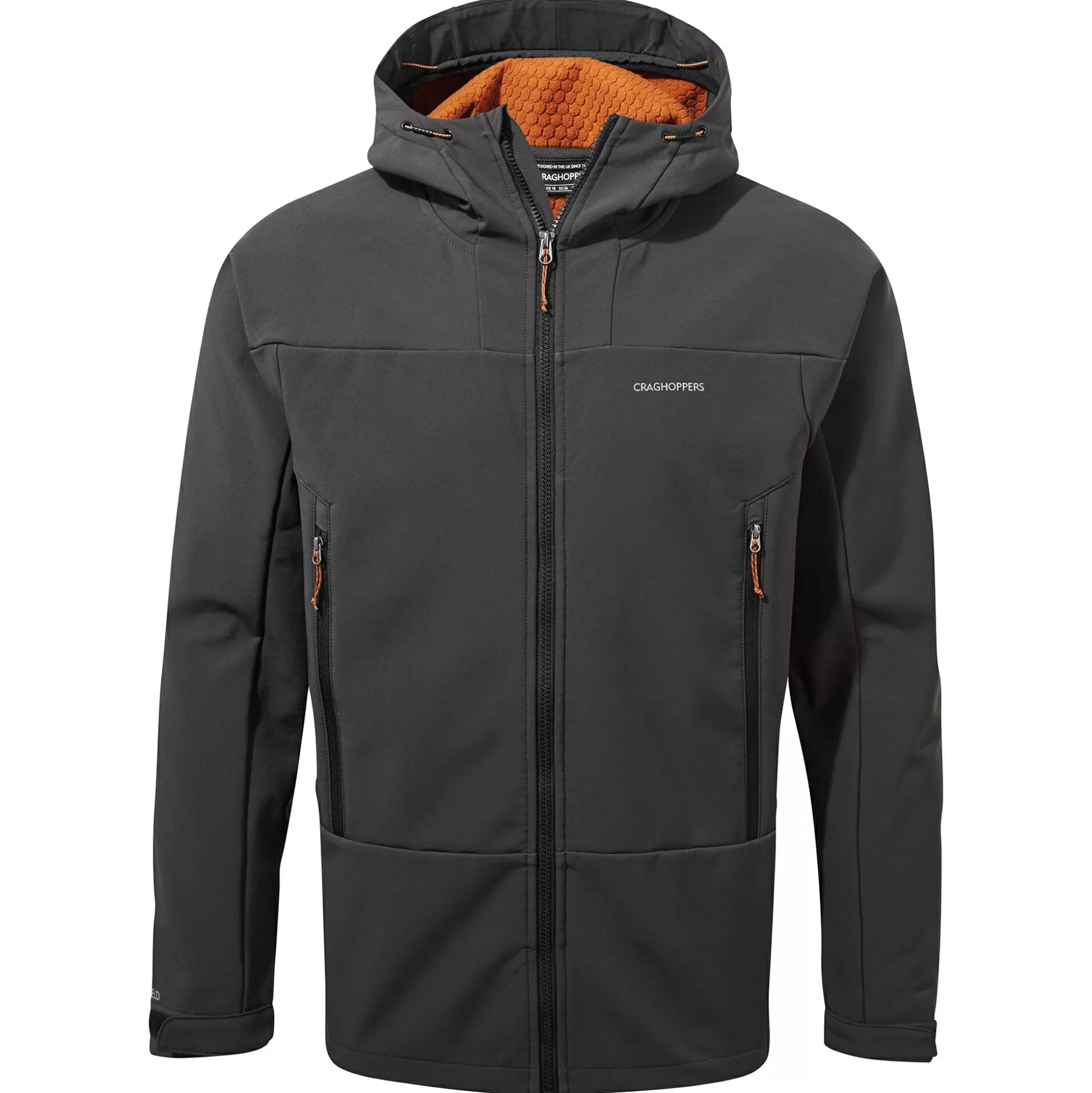 Craghoppers Men'S Tripp Hooded Jacket - Black Pepper / Potters Clay<Mens Softshell Jackets