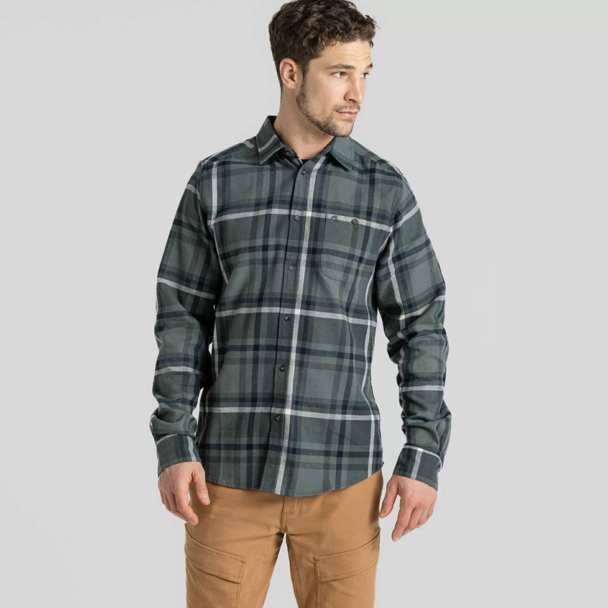 Craghoppers Men'S Wald Long Sleeved Shirt - Balsam Green Check<Mens Long Sleeve