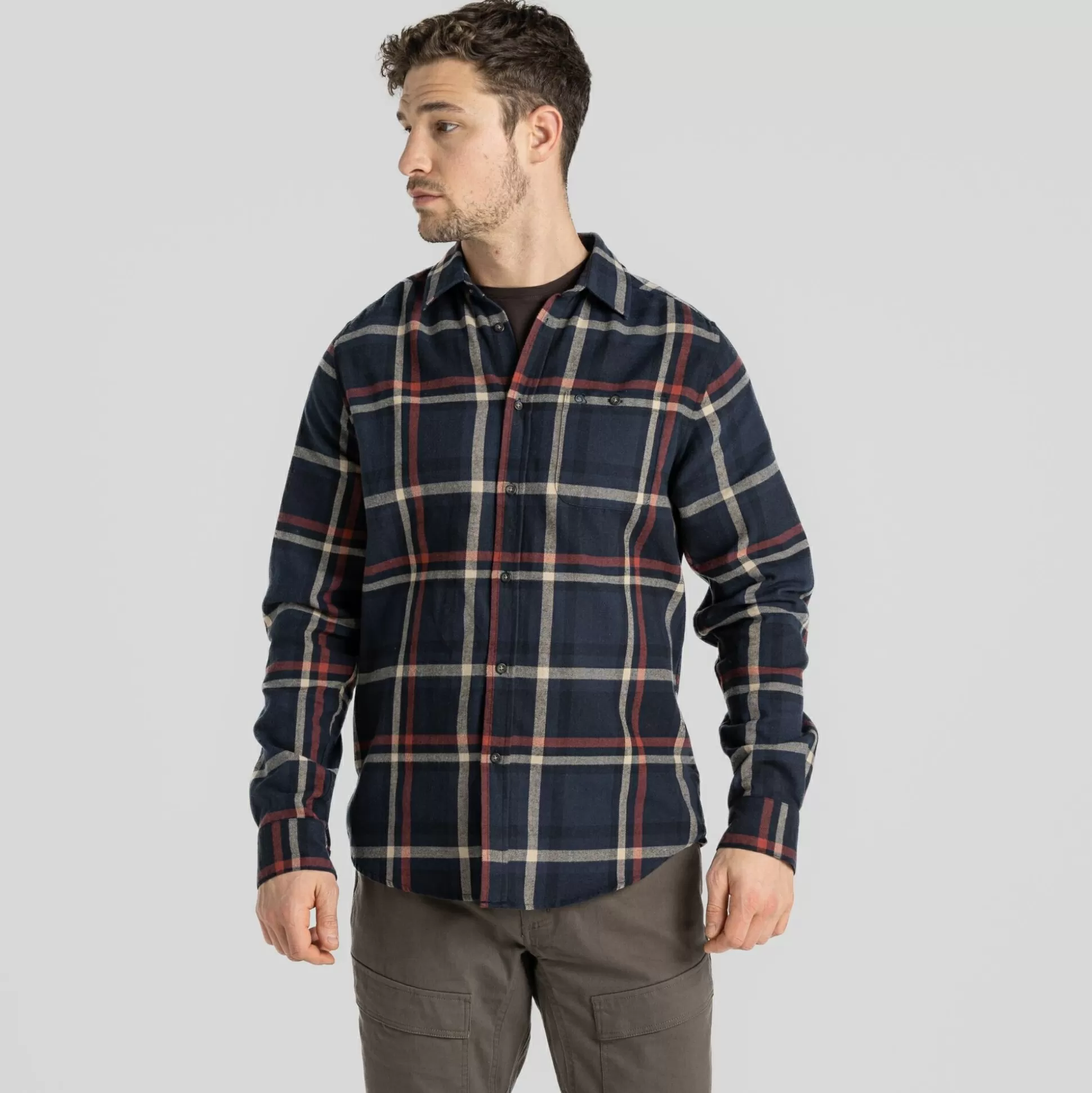 Craghoppers Men'S Wald Long Sleeved Shirt - Blue Navy Check<Mens Long Sleeve