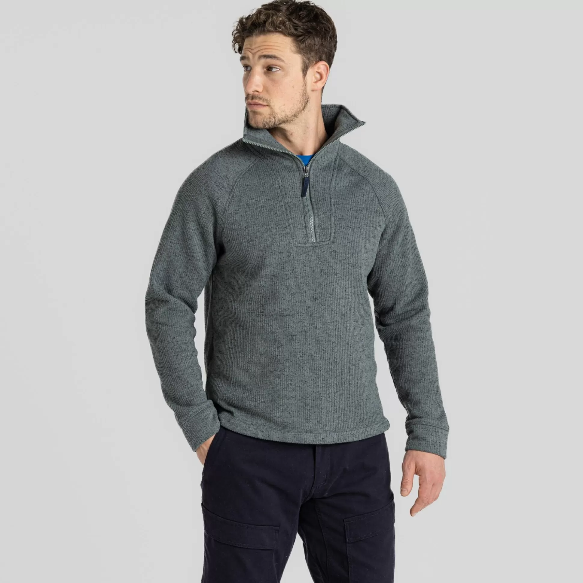 Craghoppers Men'S Wole Half Zip Fleece - Balsam Green Marl<Mens Half Zip Fleece