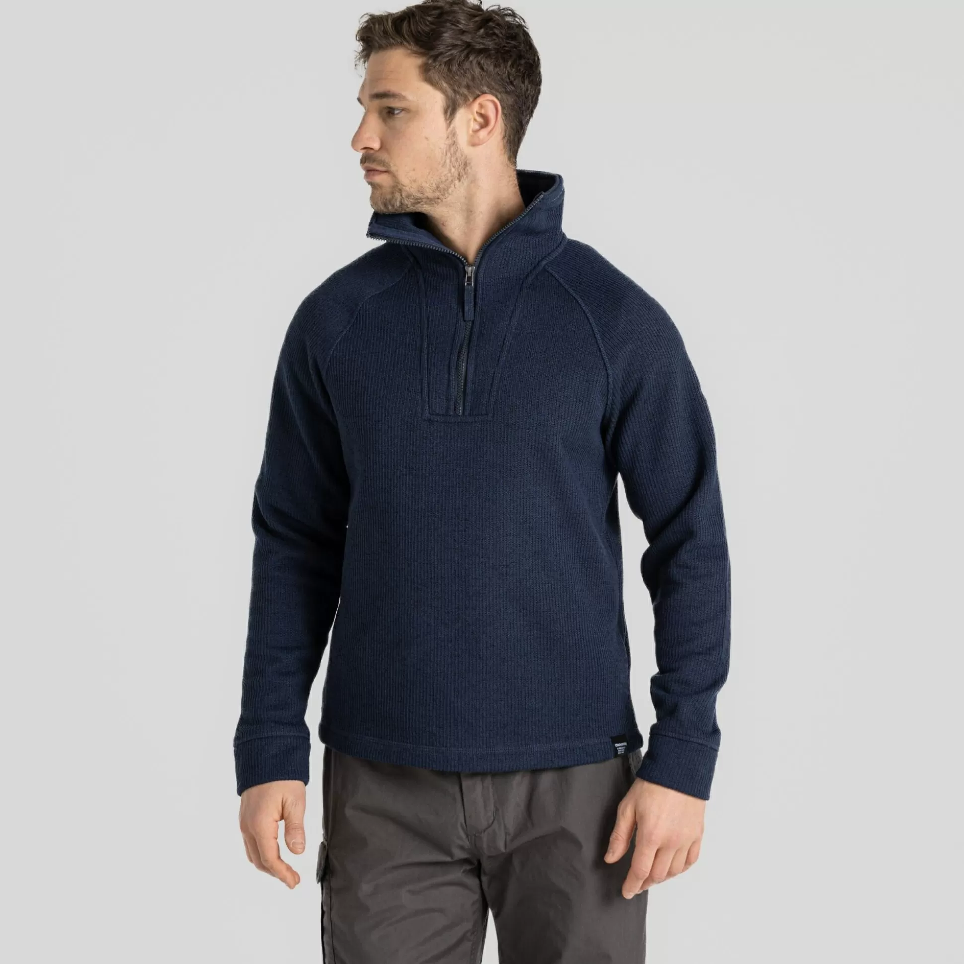 Craghoppers Men'S Wole Half Zip Fleece - Blue Navy Marl<Mens Half Zip Fleece