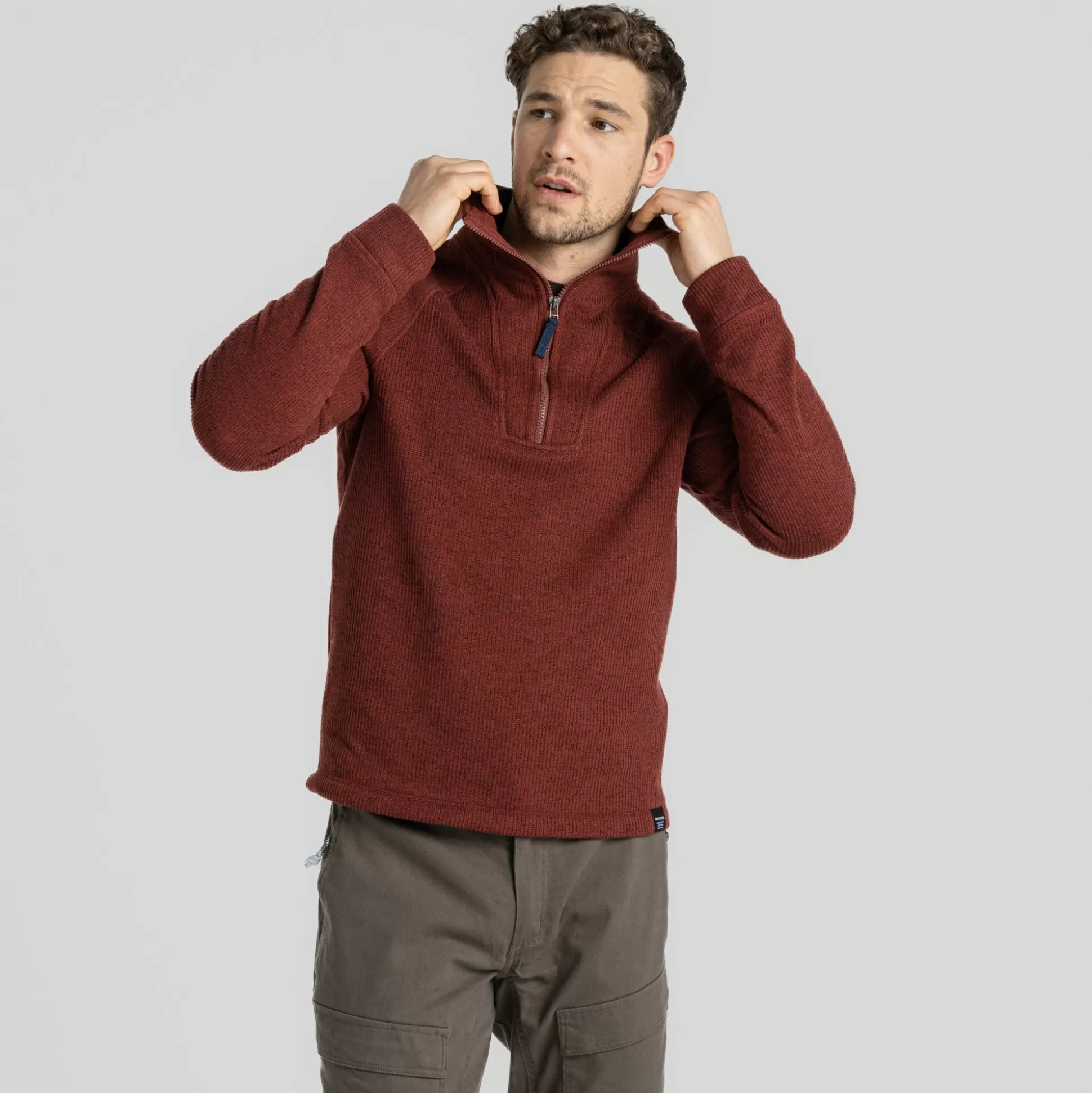 Craghoppers Men'S Wole Half Zip Fleece - Mahogany Marl<Mens Half Zip Fleece