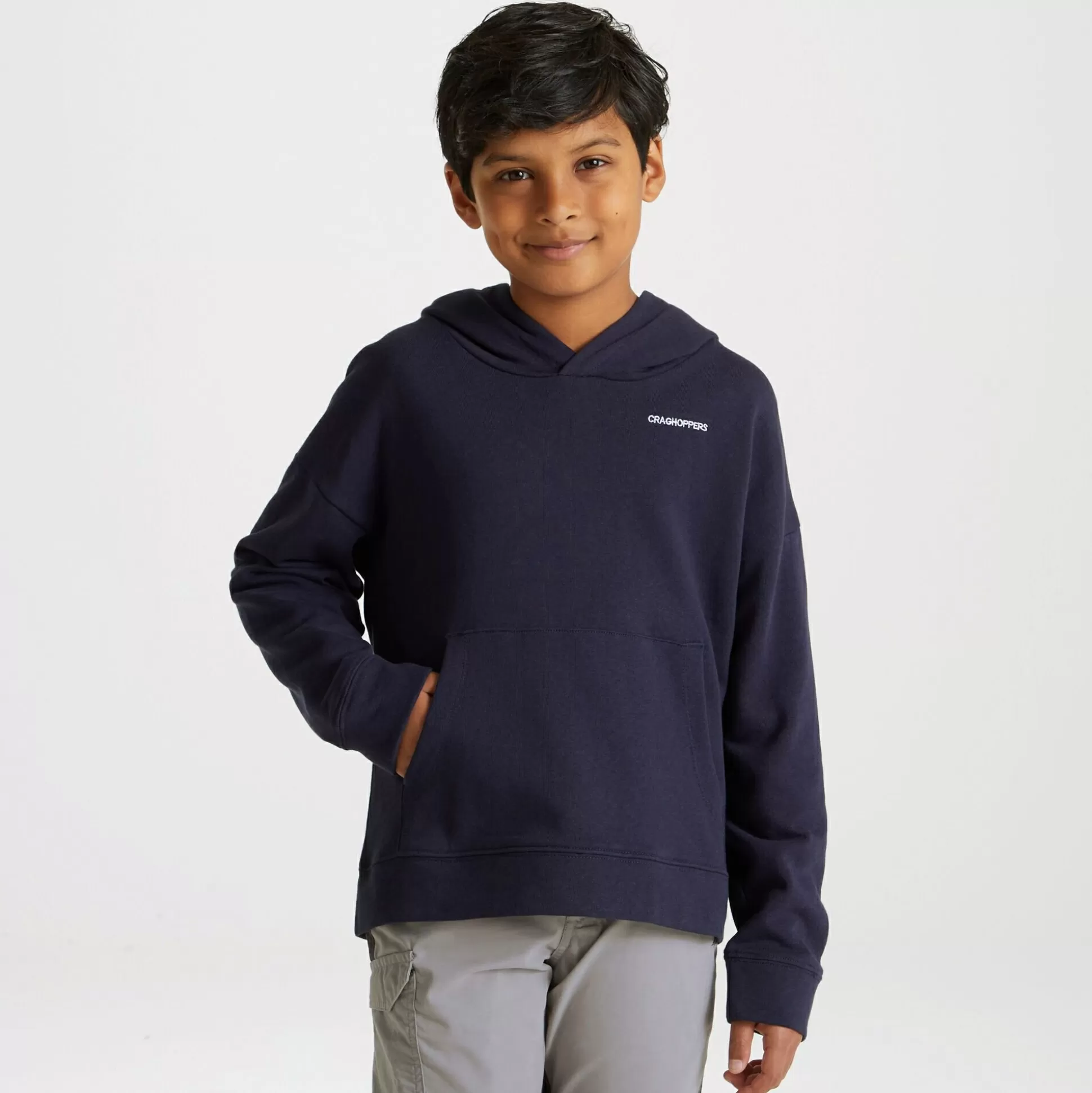 Craghoppers Nosibotanical Madray Hooded Top - Blue Navy<Kids Long Sleeve