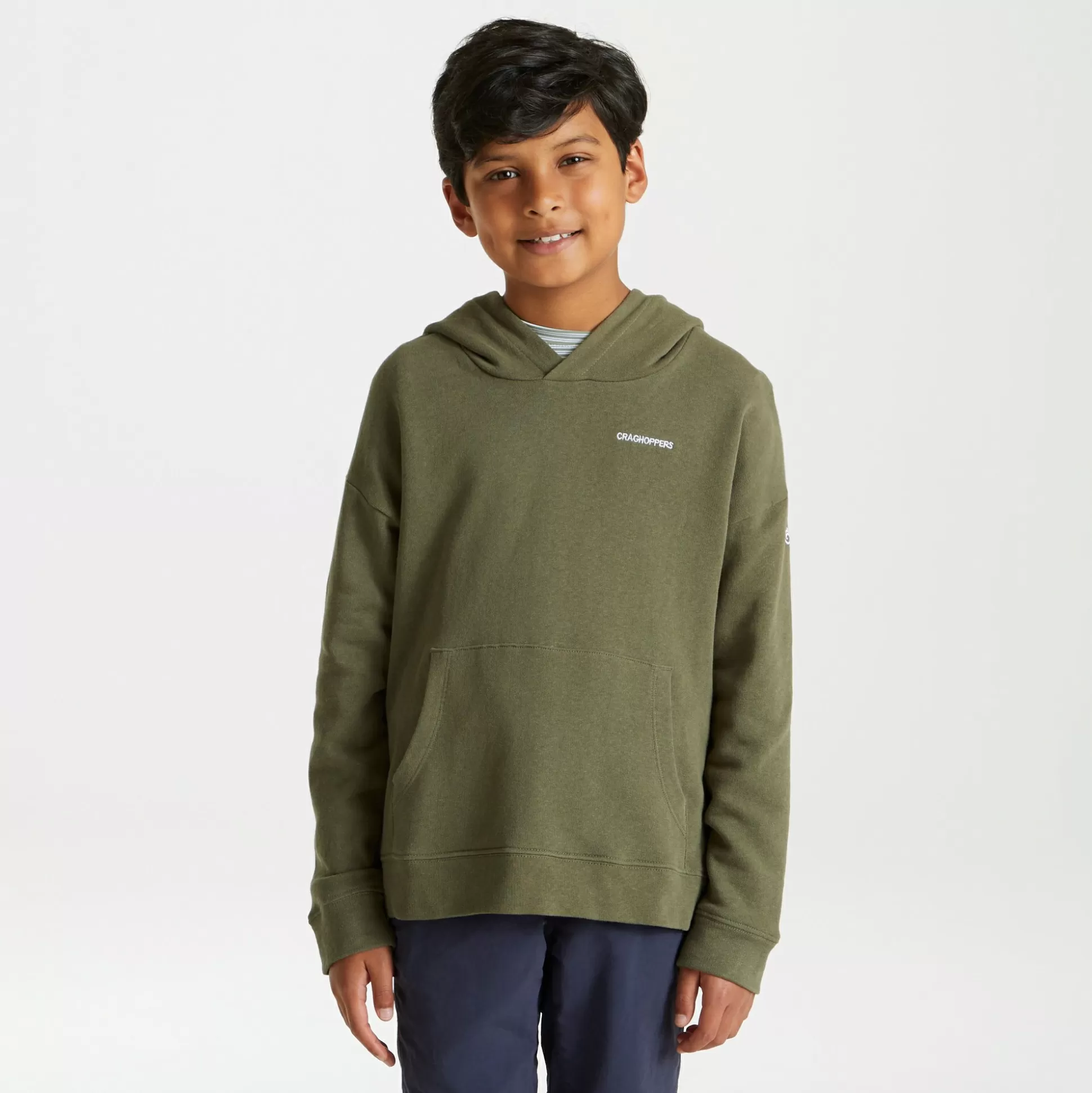 Craghoppers Nosibotanical Madray Hooded Top - Parka Green<Kids Long Sleeve