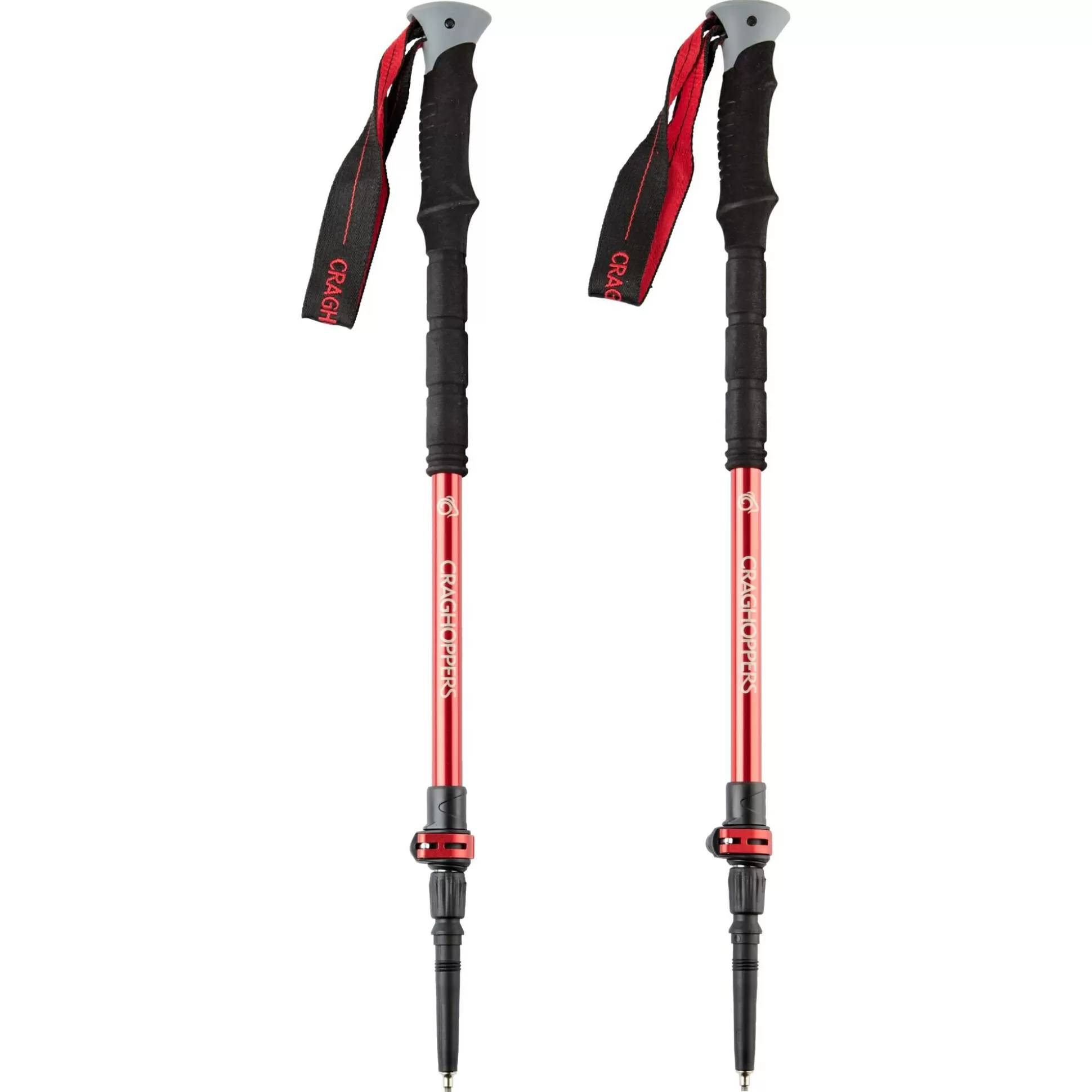 Craghoppers Venture Antishock Walking Poles - Anodised Red / Anodised Grey< Walking Poles