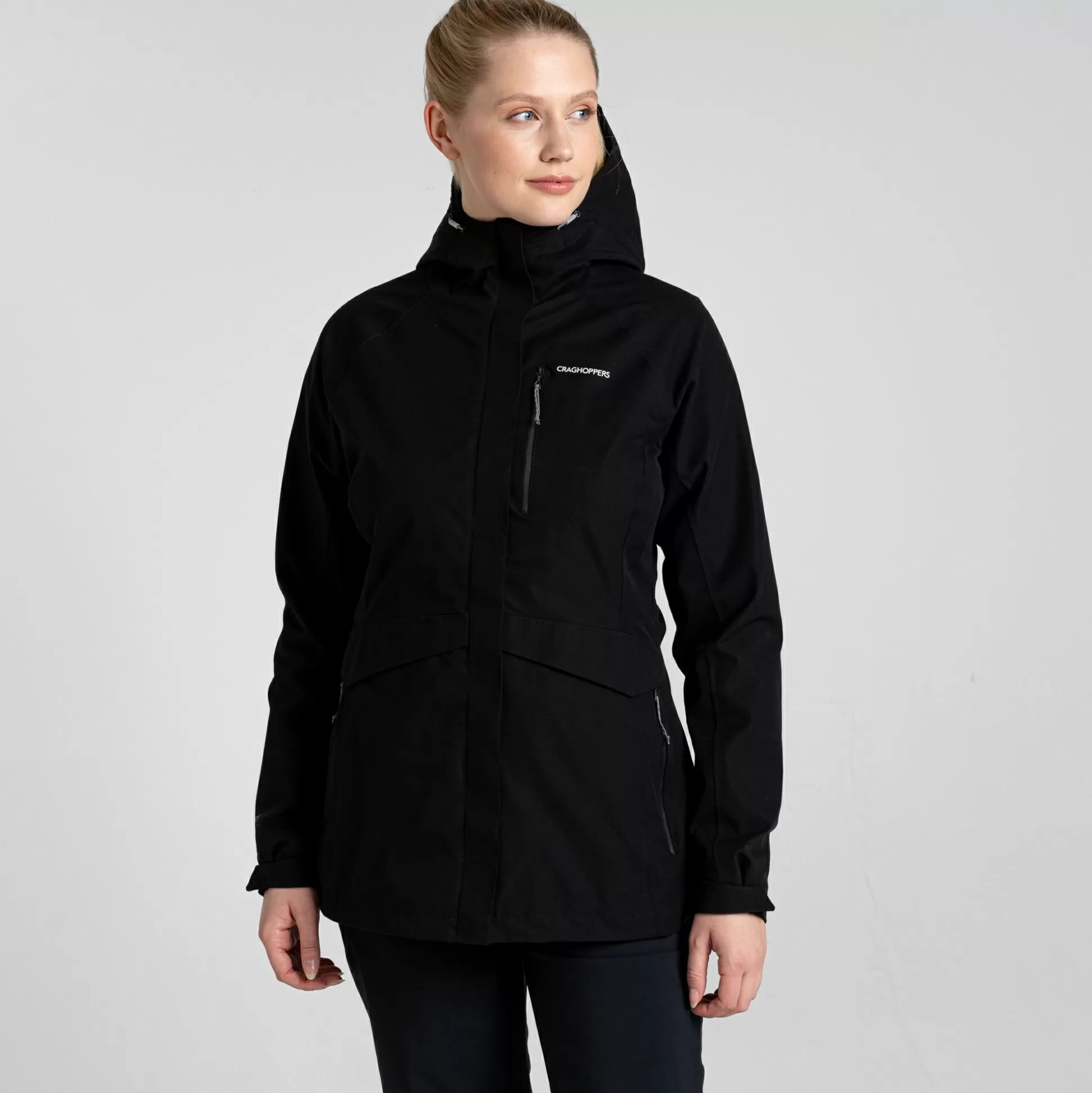 Craghoppers Women'S Caldbeck Stretch Waterproof Jacket- Black<Womens Waterproof Jackets