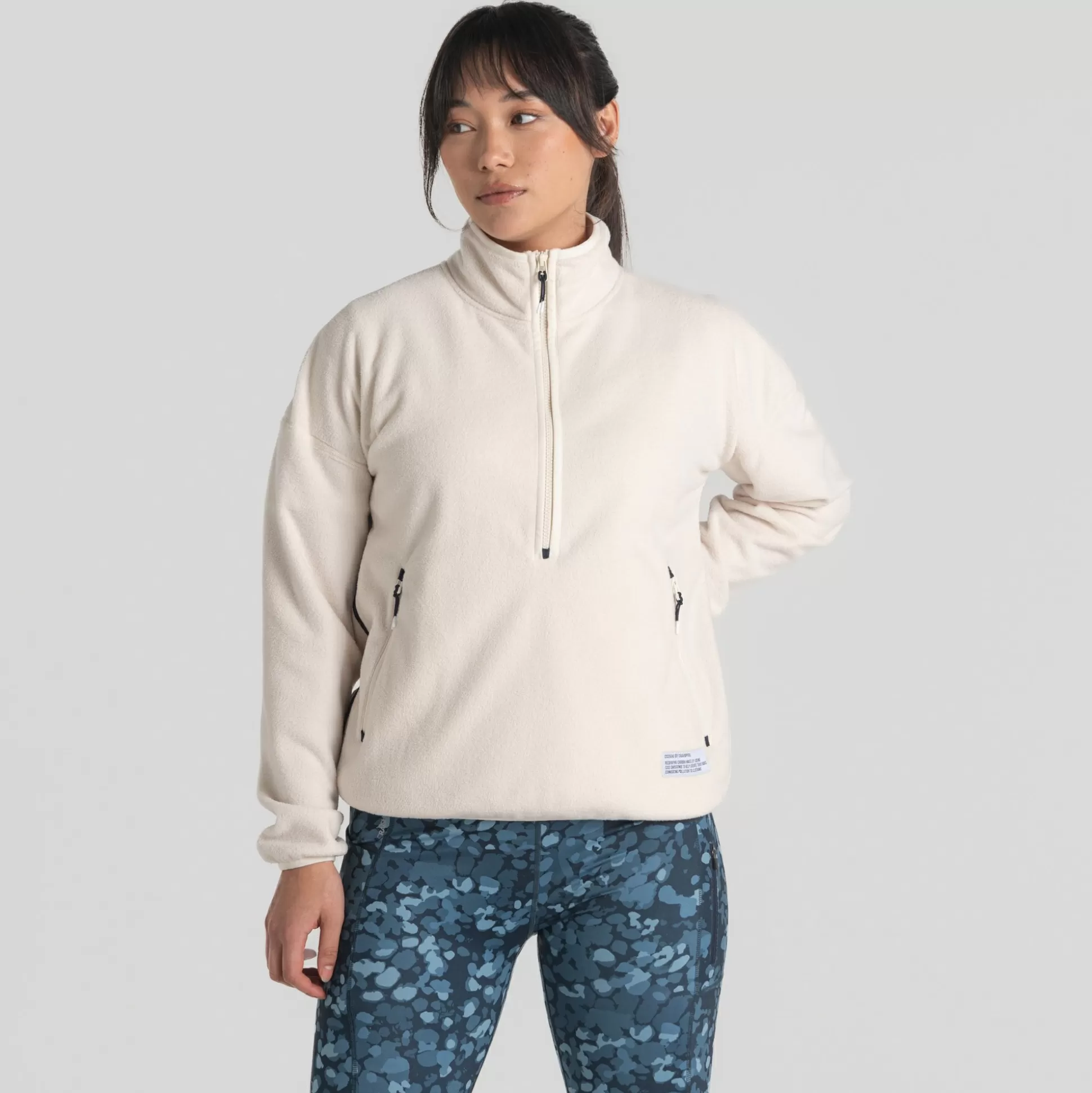 Craghoppers Women'S Co2 Renu Half Zip Fleece - Ecru<Womens Half Zip Fleece