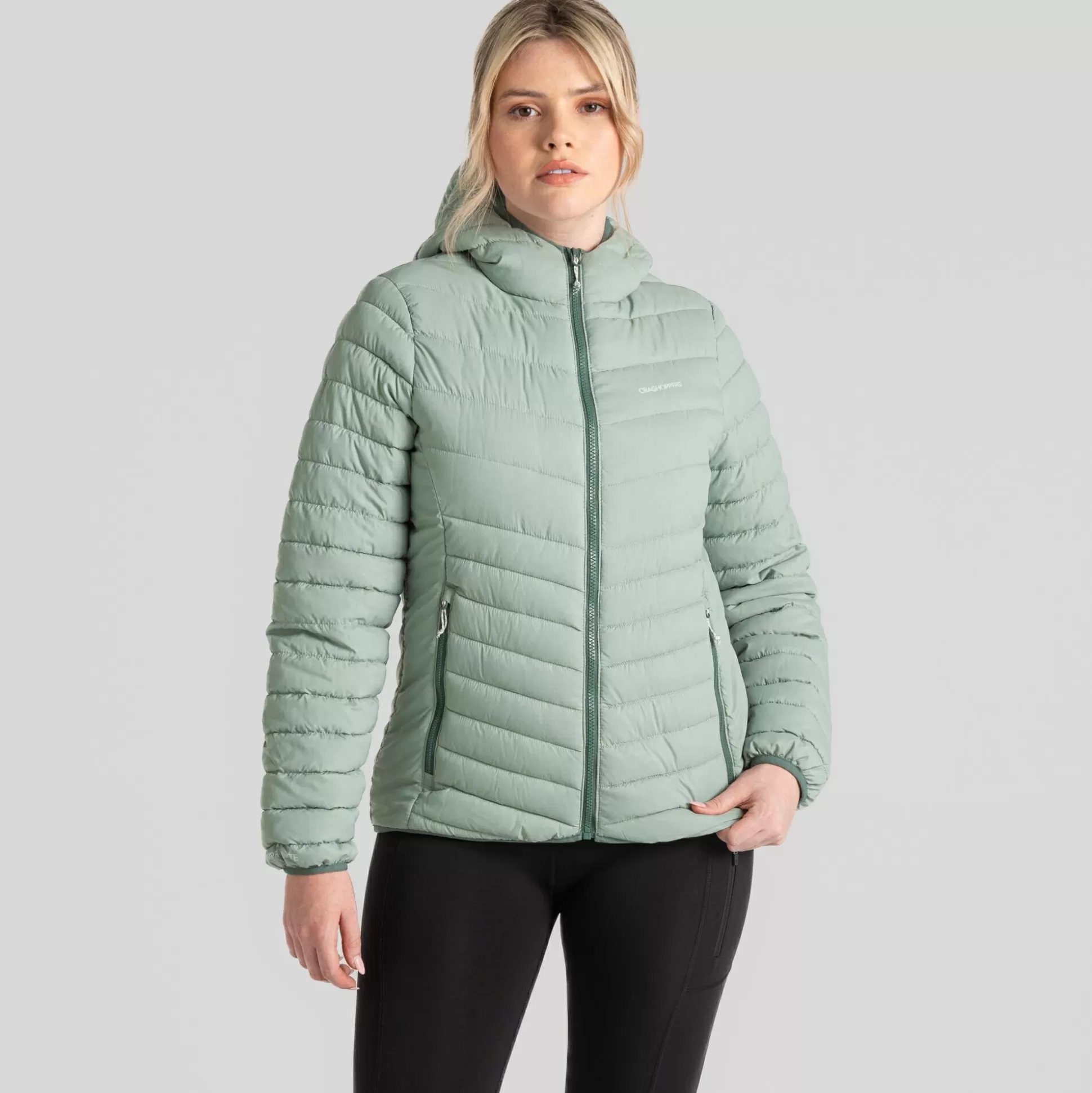 Craghoppers Women'S Compresslite Viii Hooded Jacket - Meadow Haze / Frosted Pine<Womens Insulated Jackets