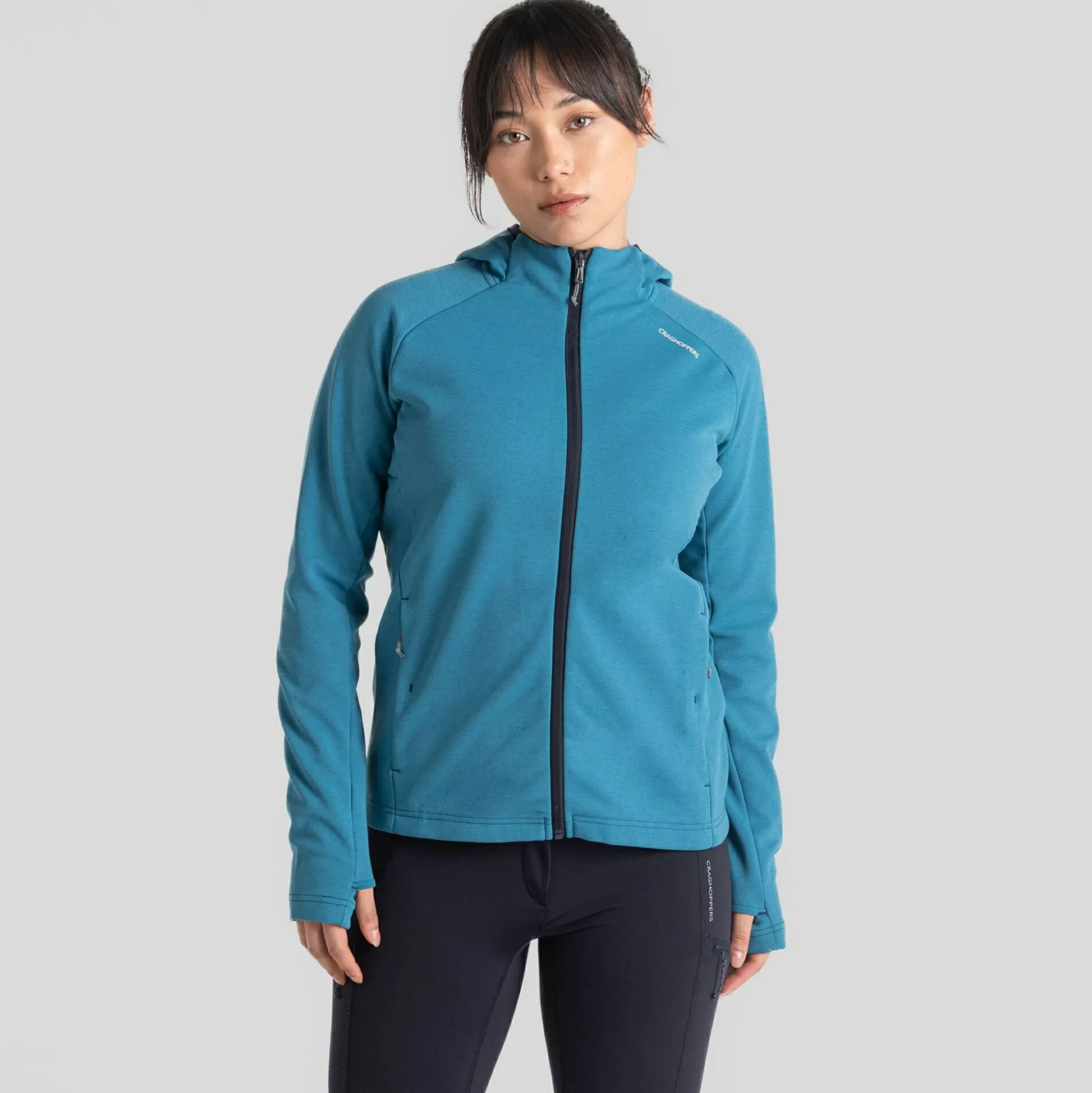 Craghoppers Women'S Dynamic Pro Hooded Jacket - Tay Blue<Womens Full Zip Fleece